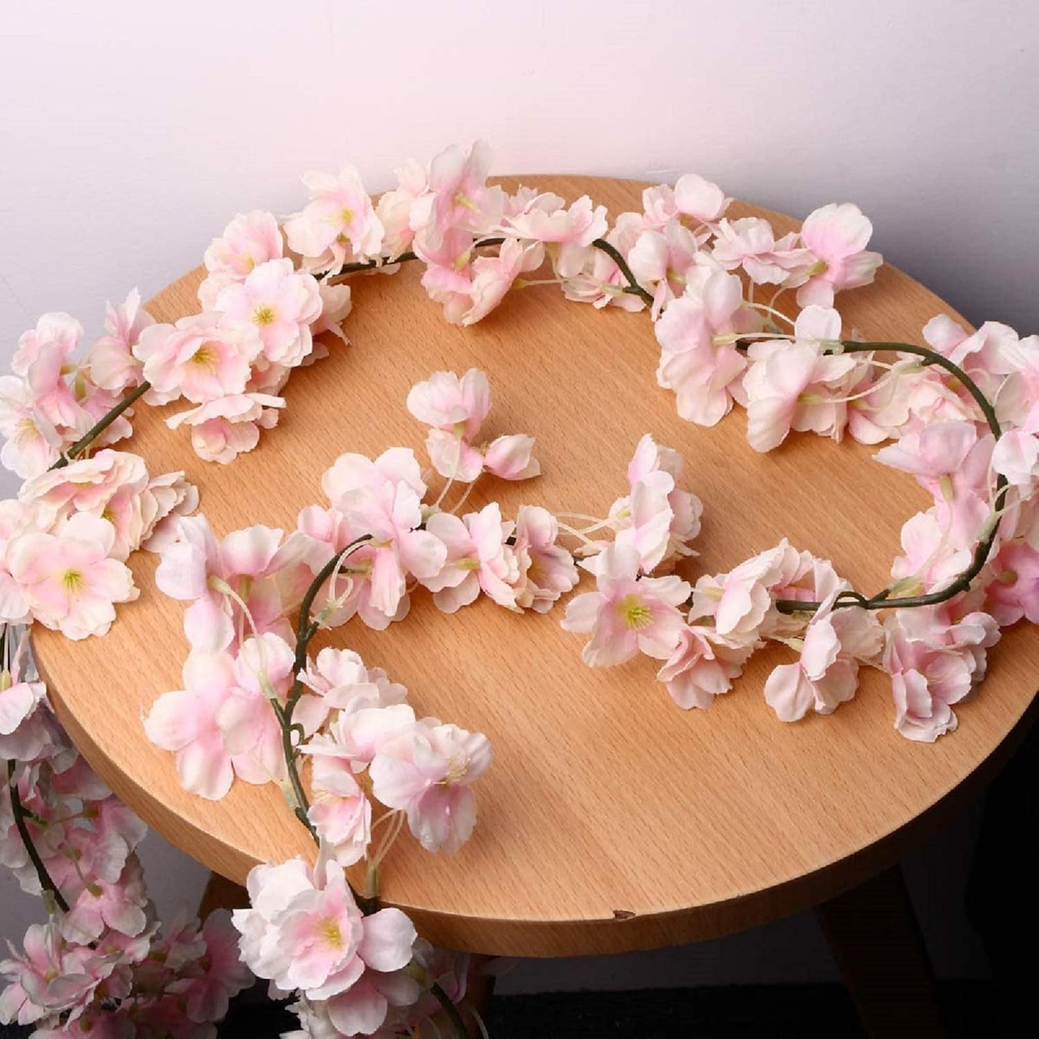 Kunstranke Künstliche Blumne Kirschblüten Girlande 180cm Blumengirlande Blumen Hangend Vine Seidenblumen Girlande Deko, Diwzbyn, für Garten Hochzeit Party Wandd – Bild 3 von 5