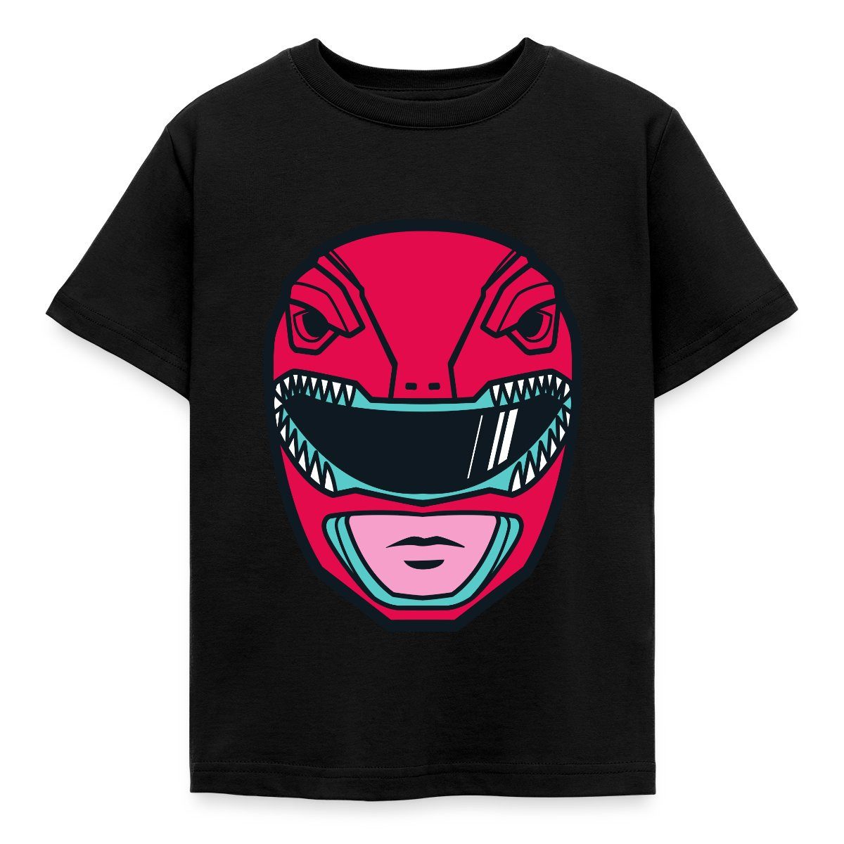 Spreadshirt T-Shirt Power Rangers Roter Ranger Helm Kinder T-Shirt (1-tlg)