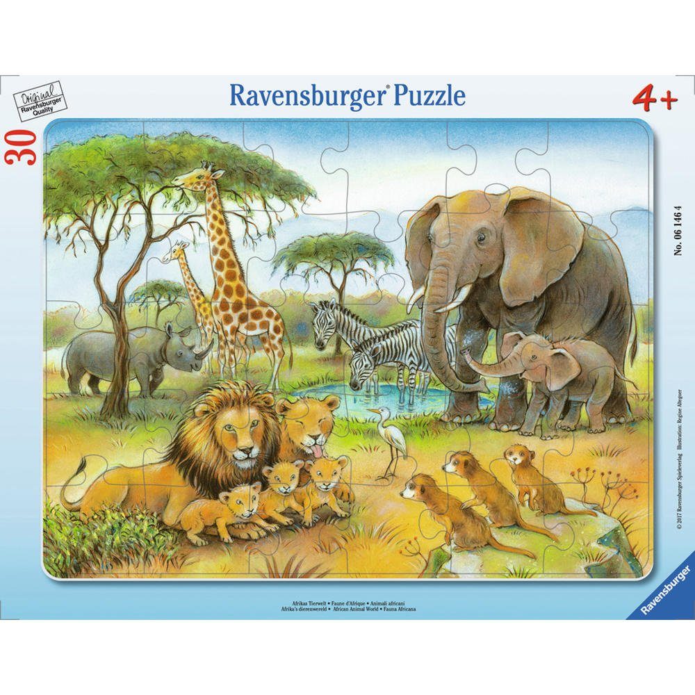 Puzzleteile Afrikas Tierwelt 30 Rahmenpuzzle, Rahmenpuzzle Ravensburger -