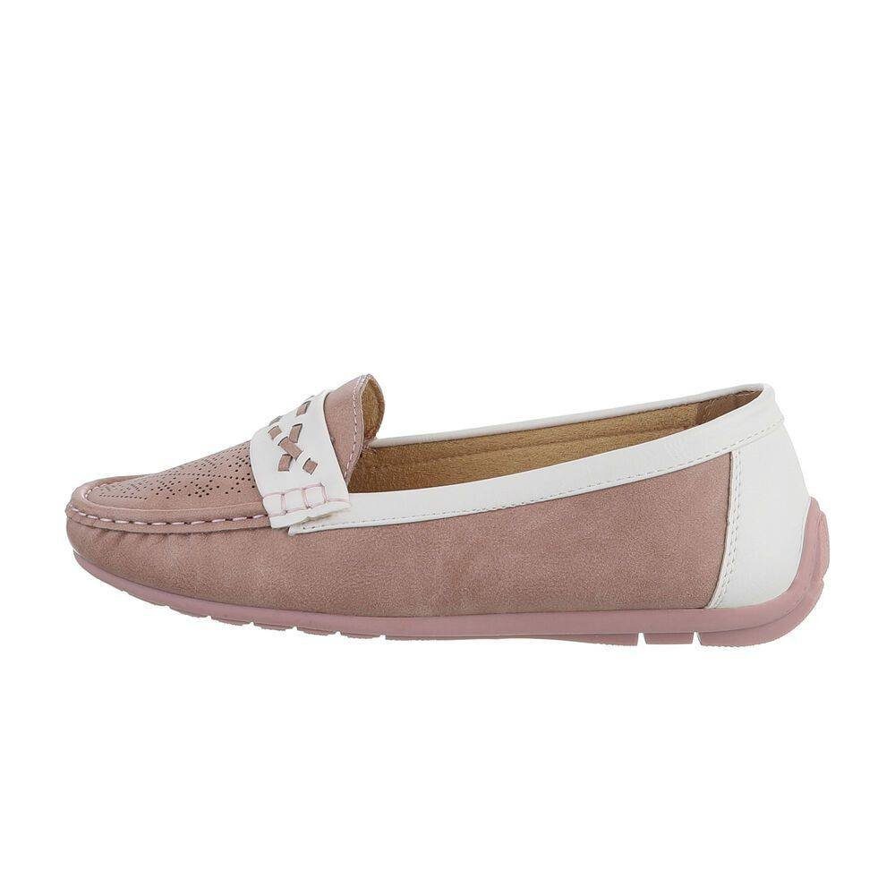 Damen Slipper Altrosa Ital-Design Mokassins Mokassins Freizeit Flach in