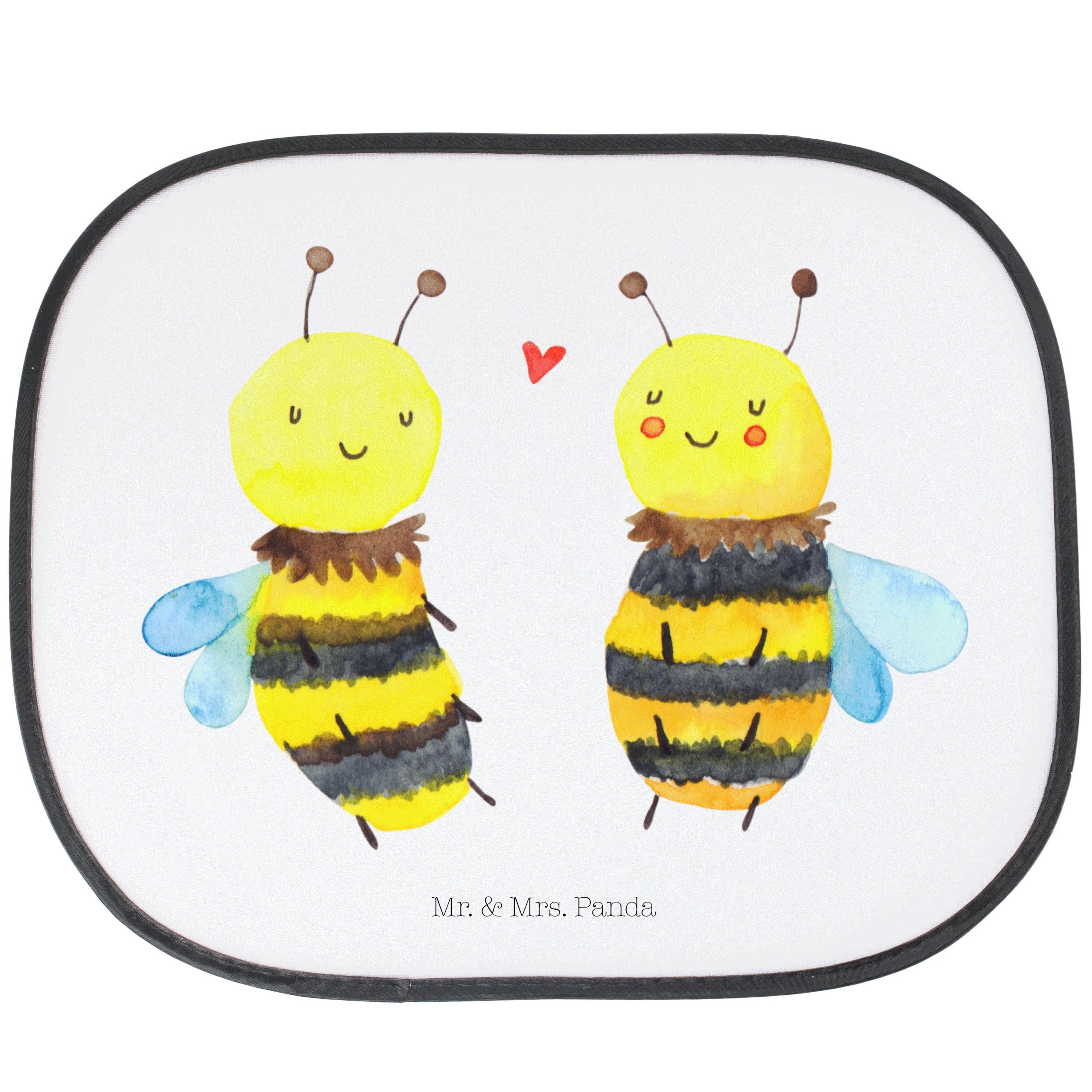Sonnenschutz Biene Verliebt - Weiß - Geschenk, Sonnenblende, Hummel, Wespe,  Sonnen, Mr. & Mrs. Panda, Seidenmatt