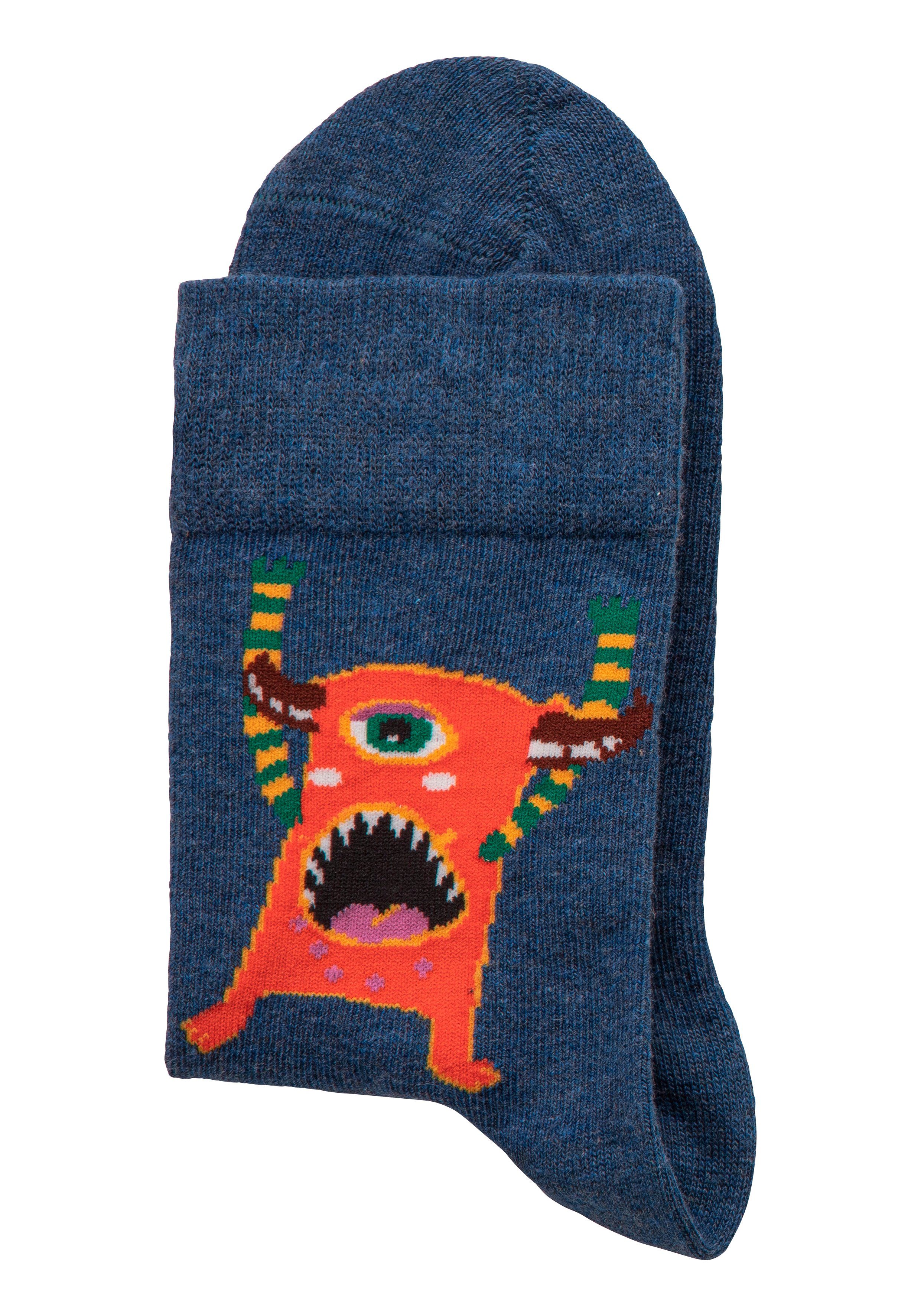 H.I.S Freizeitsocken mit lustigen Monstermotiven (5-Paar)