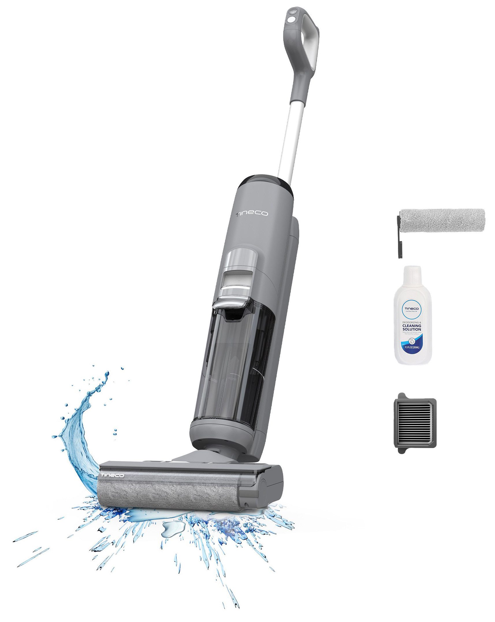 Tineco Nass-Trocken-Sauger Tineco iFLOOR 5 Breeze mit automatischer Selbstreinigung, 190 W, beutellos, 35 Min Akku, Tierhaarfilter, Hartbodenreiniger, Doppeltank
