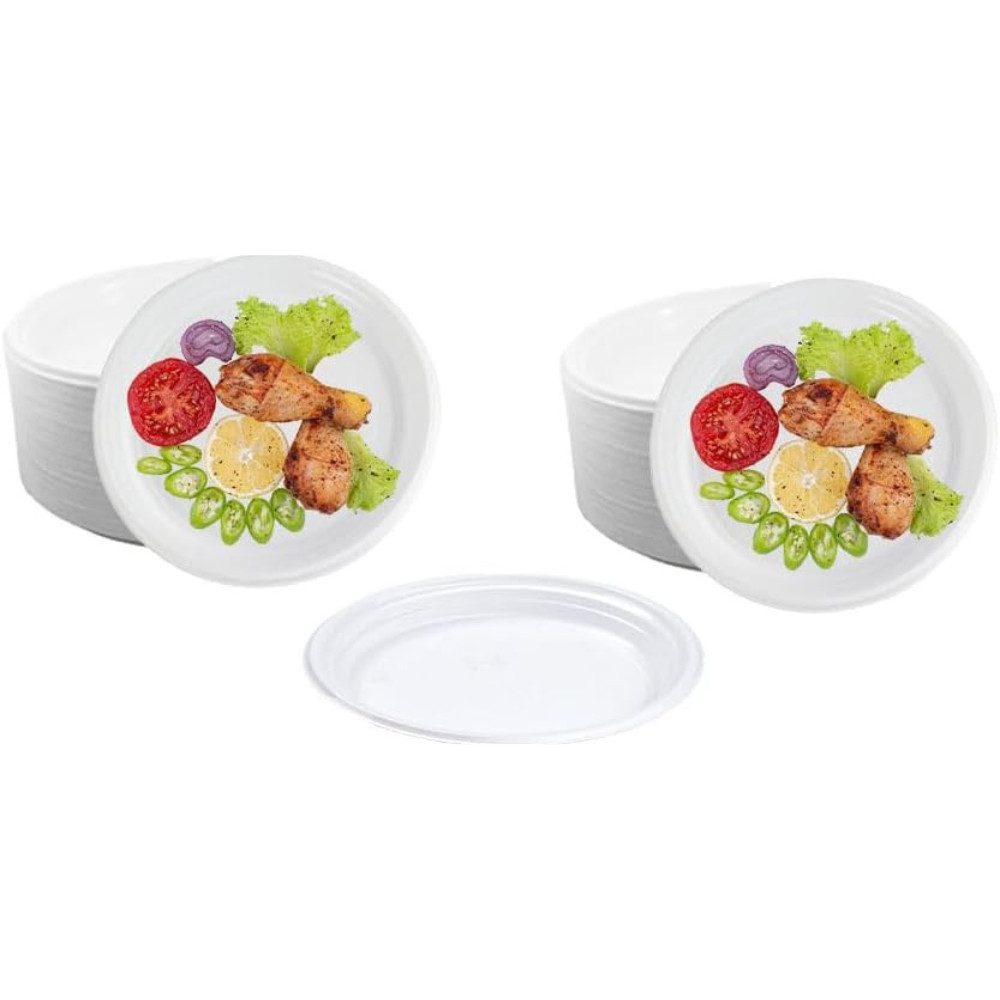 Lauroo Grillteller Menüteller Ungeteilt – Ø22 cm Teller 50 Stück, (50 St) – Bild 5 von 5