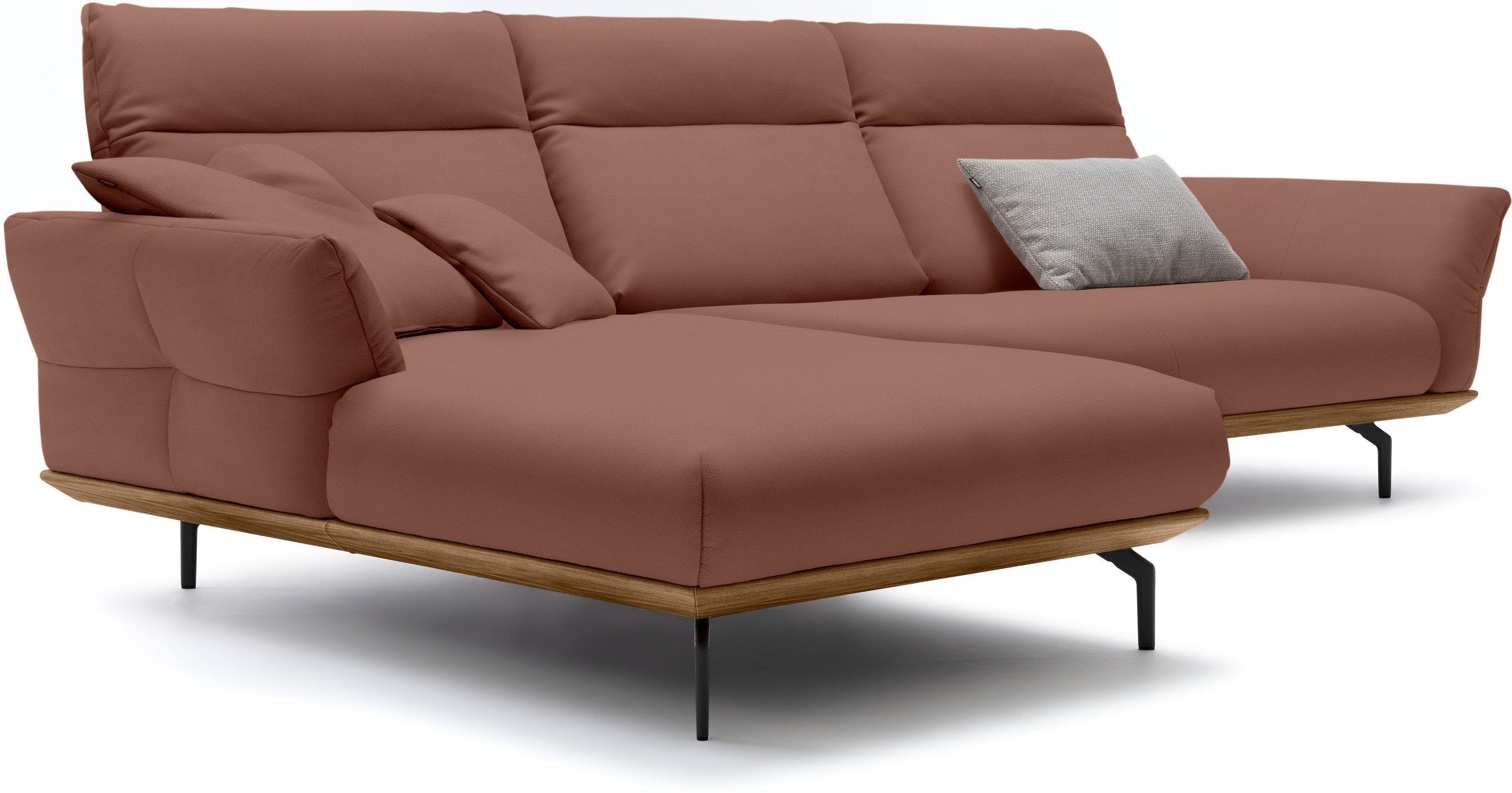 hülsta sofa Winkelfüße 318 Umbragrau, Breite in cm Nussbaum, hs.460, Ecksofa in Sockel