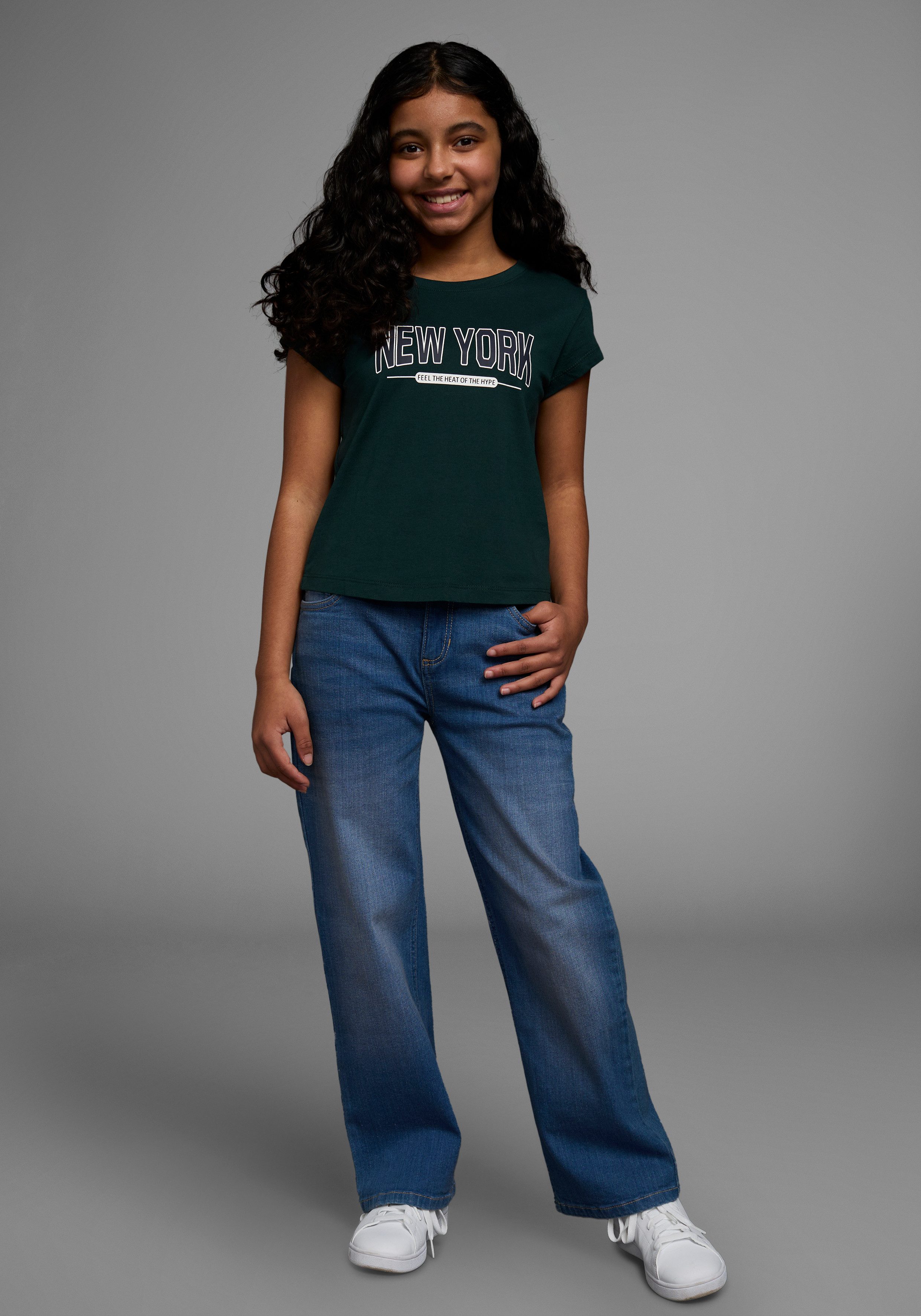 KIDSWORLD T-Shirt New York - Print Kurzarm, gerade Passform, mit stylischem Druck