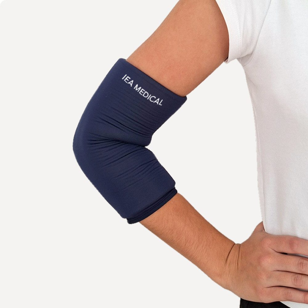 IEA Medical Kalt-Warm-Kompresse M Kühlmanschette Knie & Ellenbogen, 360° Gel, 1-tlg., Klettlos & elastisch, langanhaltende Kühlung, wiederverwendbar