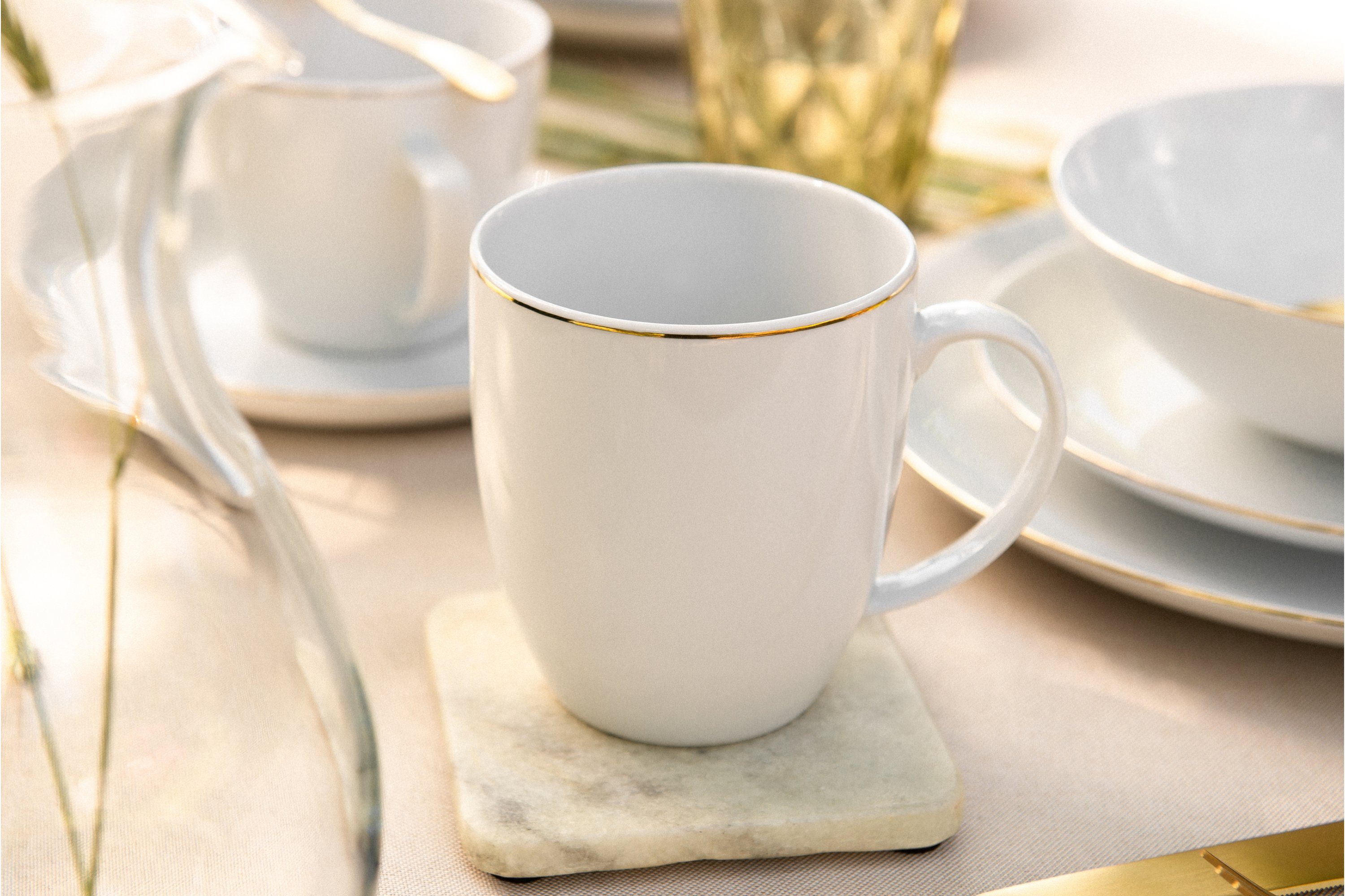 KONSIMO® Becher BOSS Becher-Set Kaffeebecher 6 Personen 6-tlg, 6-tlg., Porzellan, rund, 380ml