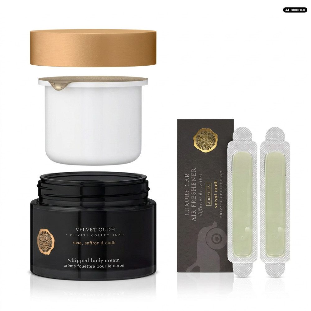 Rituals Körpercreme Rituals Velvet Oudh Pflege & Car Duft Duo, Luxuriöse Körperpflege und Autoduft im Velvet Oudh Duft