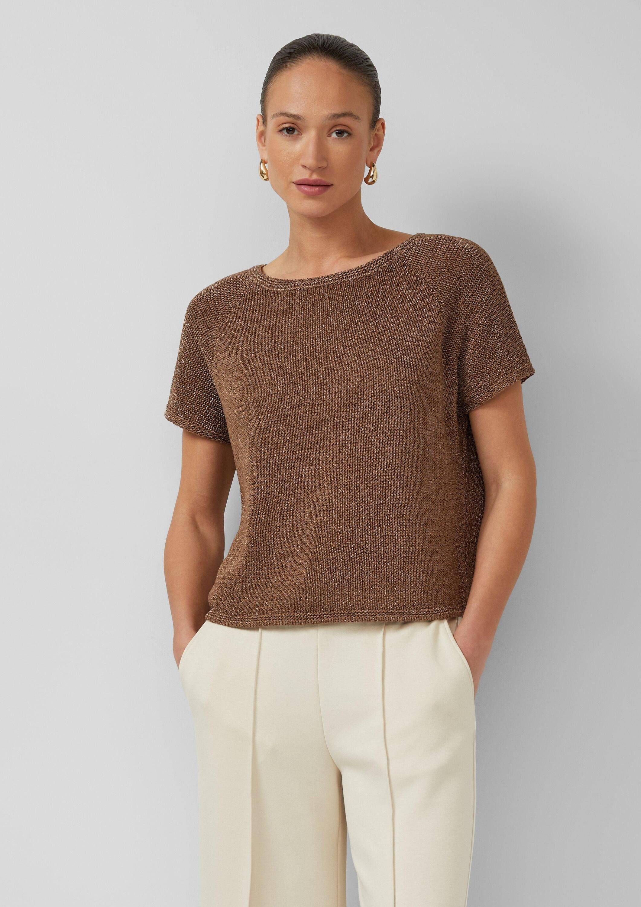 s.Oliver Kurzarmpullover Strickpullover Strickpullover im Relaxed Fit mit U günstig online kaufen