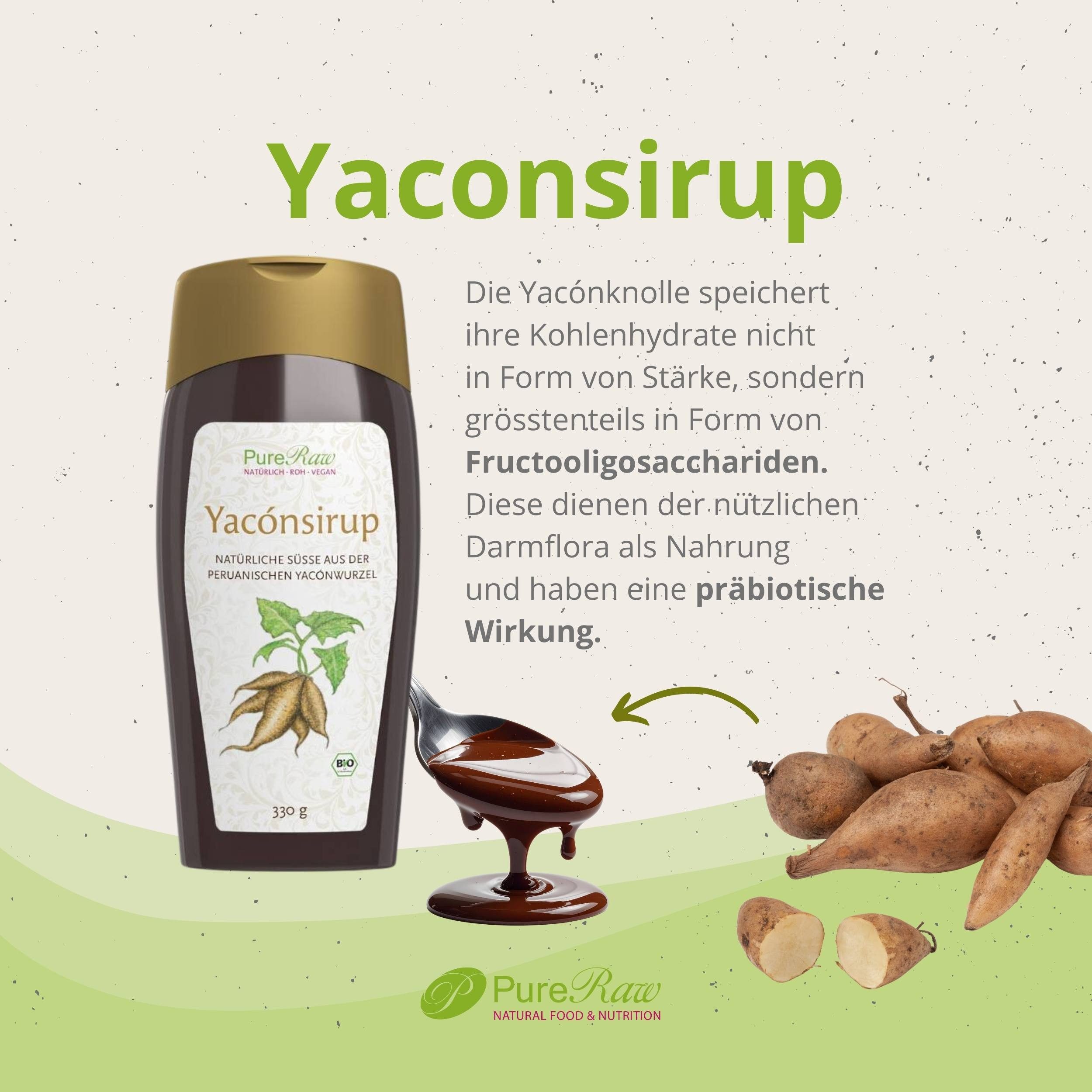 PureRaw Sirup Yacon Sirup - Natürliches Süßungsmittel, vegan, bio