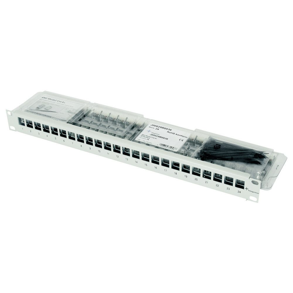 Telegärtner Telegärtner 100007010 19" Modulträger, bestückt 483 mm (19) CAT 6a 1 Netzwerk-Patch-Panel