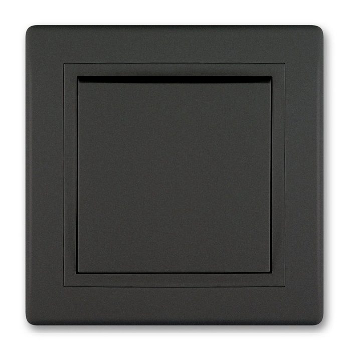 Aling Conel Lichtschalter Prestige Line Schalter ohne Glimmlampe Schwarz Soft Touch VDE-zertifiziert