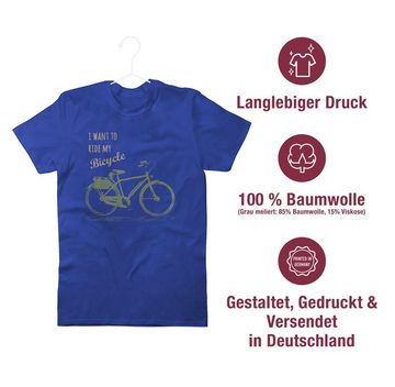 Shirtracer T-Shirt I want to ride my bicycle Vintage Retro