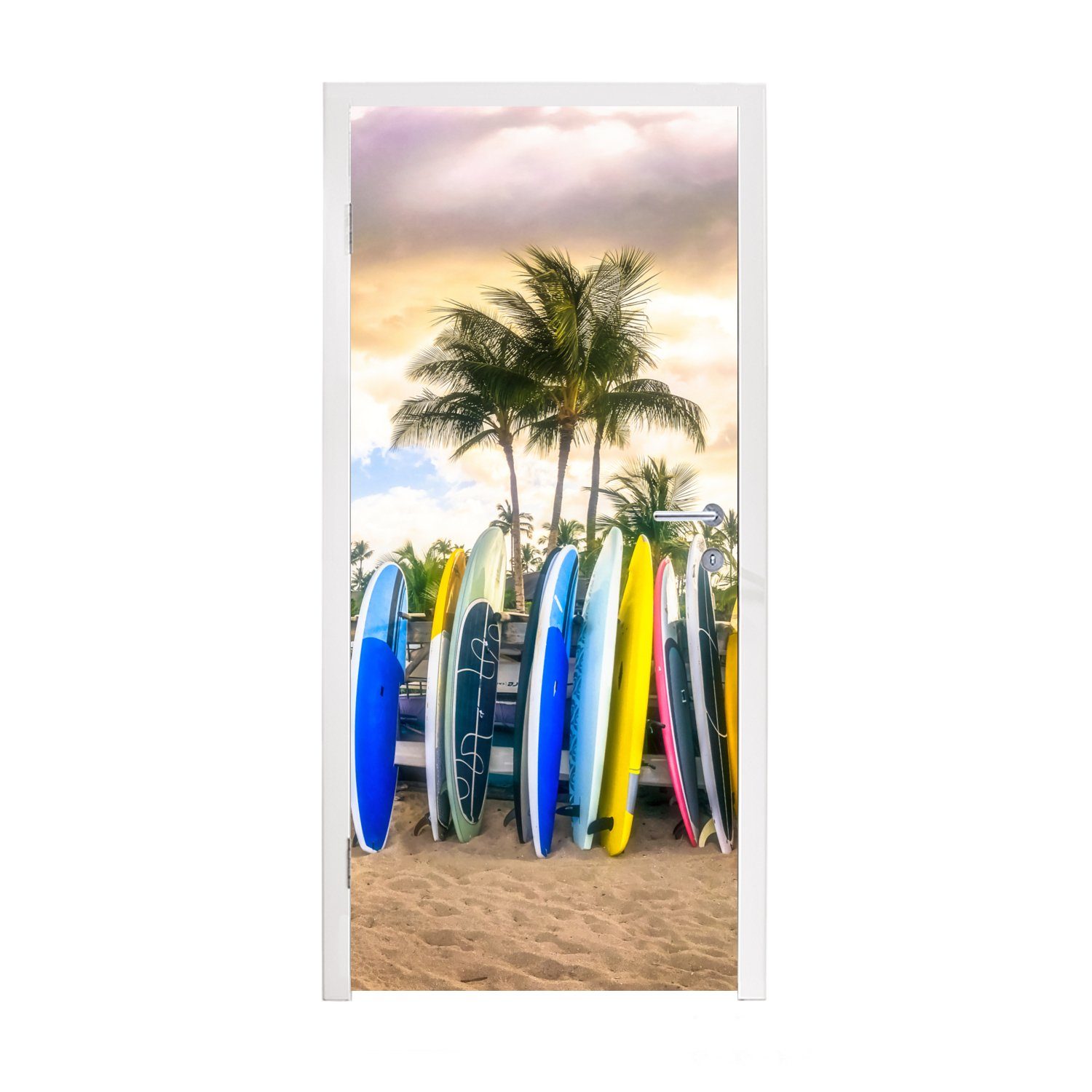 MuchoWow Türtapete Surfbretter, Matt, bedruckt, (1 St), Fototapete für Tür, Türaufkleber, 75x205 cm