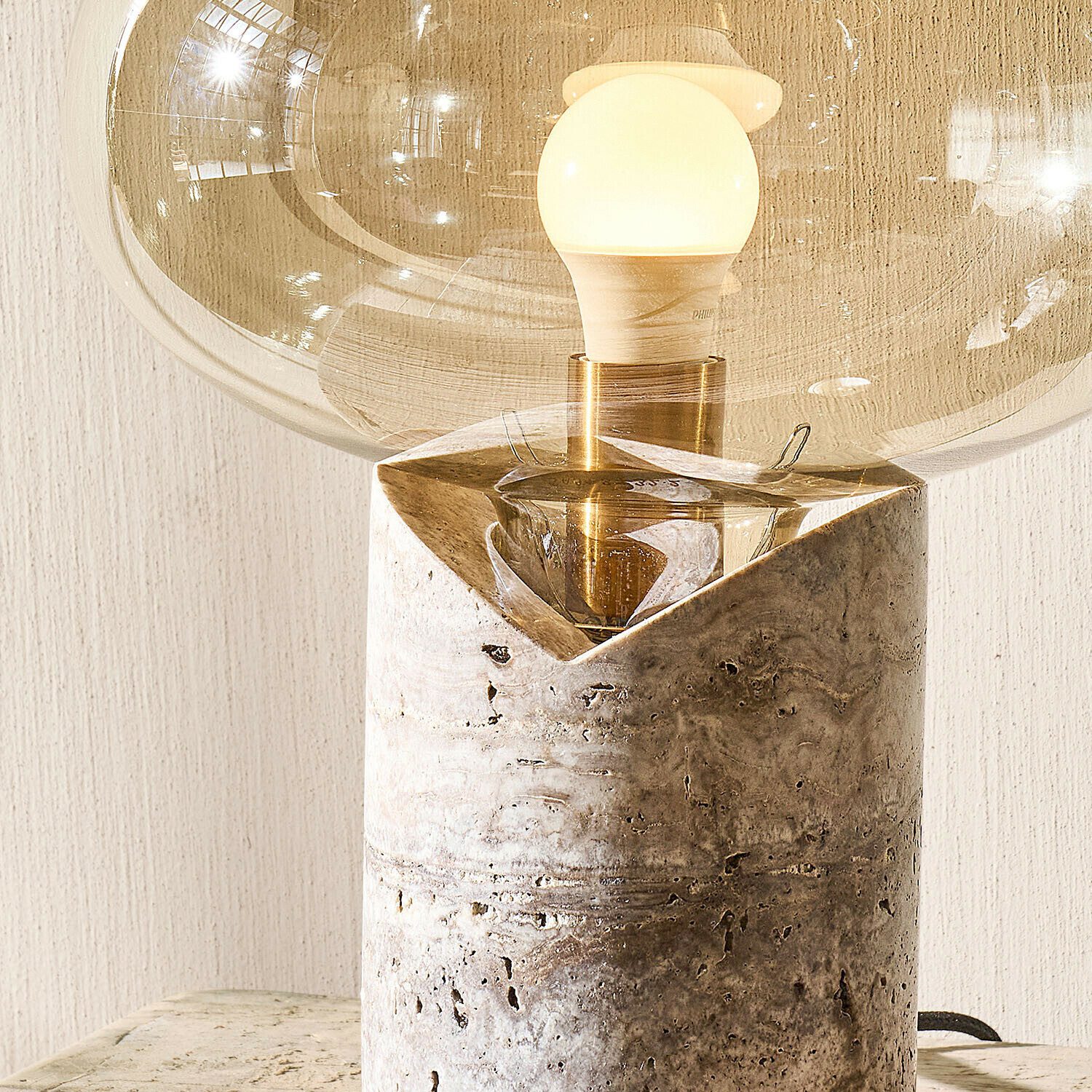Mirabeau Tischleuchte Tischlampe Tarellas braun