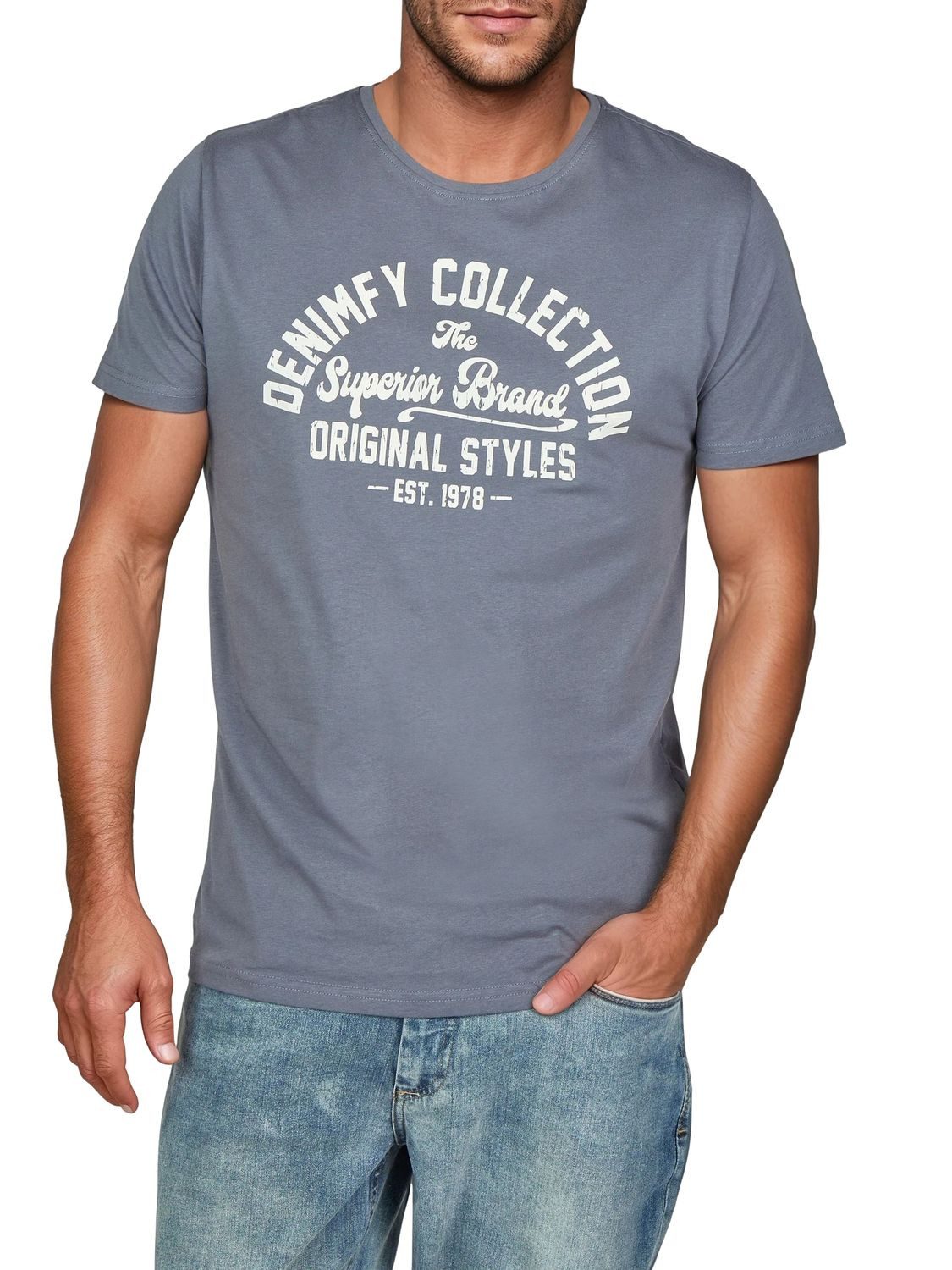 DENIMFY T-Shirt Herren Printshirt DFNuri Regular günstig online kaufen