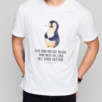 Mr. & Mrs. Panda T-Shirt Pinguin Diät - Weiß - Geschenk, Abnehmen, Frauen, Party, Bierbauch, T (1-tlg)