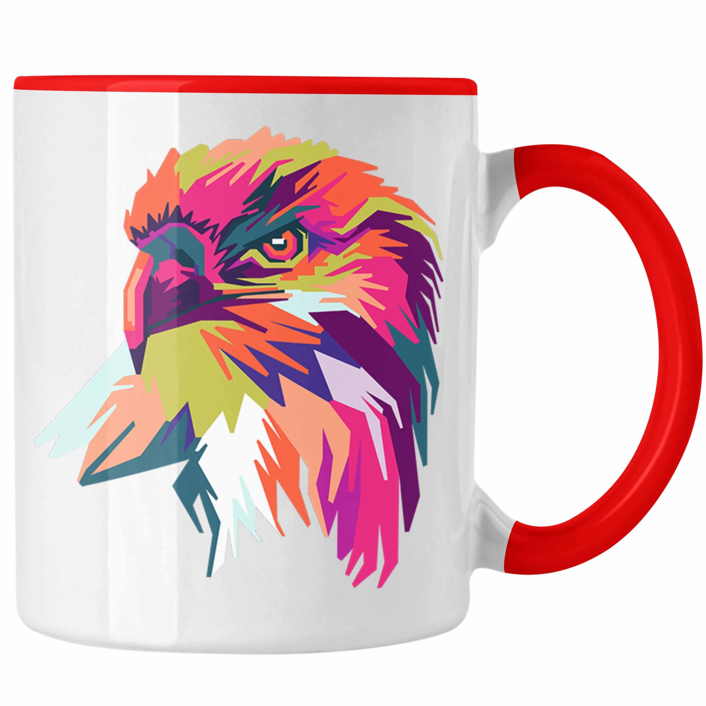 Kaffeetasse Geschenk Polygon Rot - Trendation Tasse Tasse Adler Adler-Fans Trendation