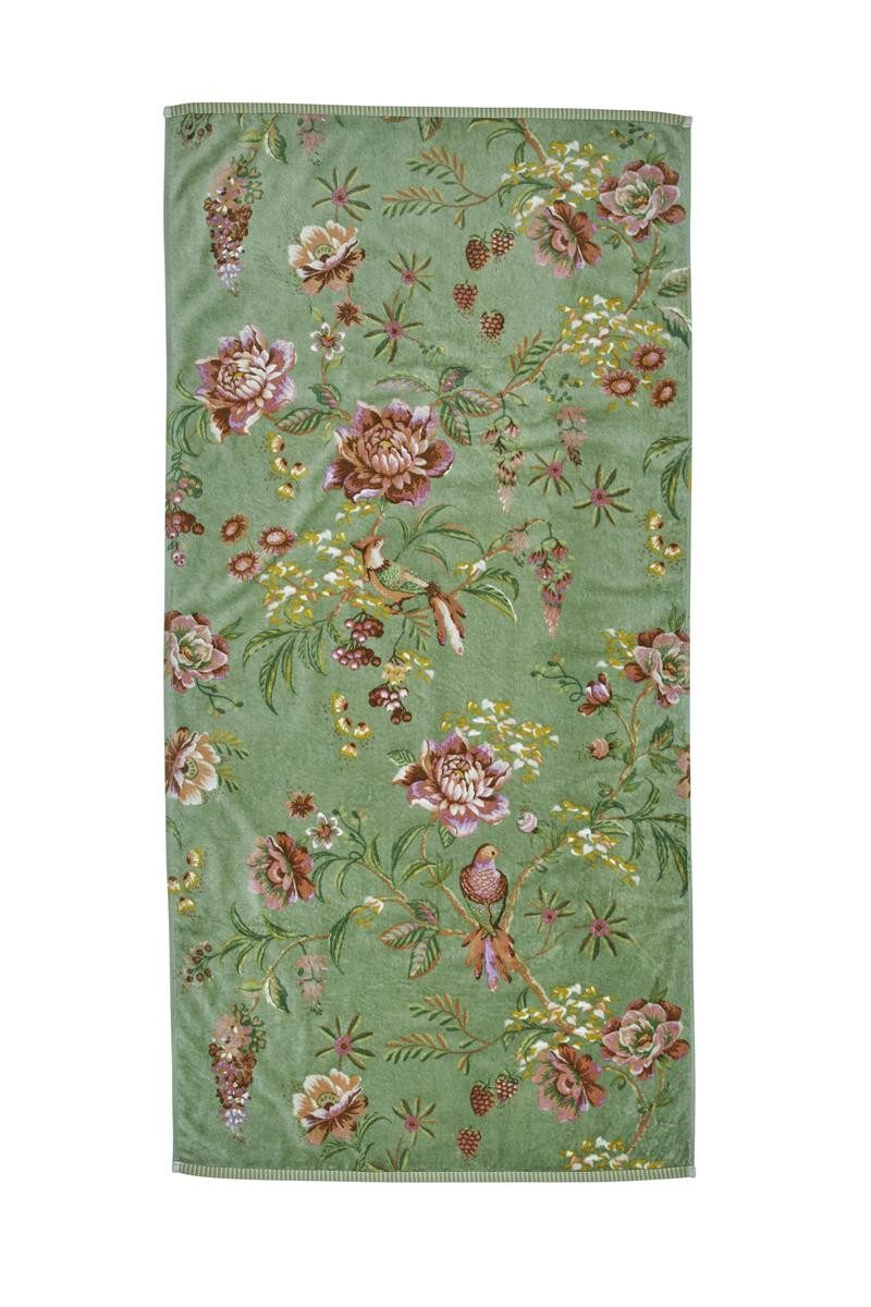 PiP Studio Handtuch Secret Garden Duschtuch green 70x140cm (1 Stück), 100% Baumwolle (320894)