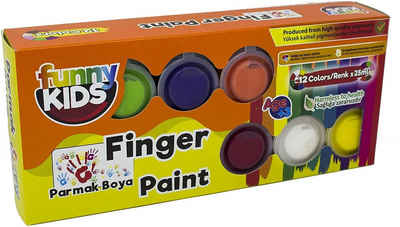 Funny Kids Lernspielzeug Fingerfarben Set 12 Farben x 25ML Bastel-Farbe Mehrfarbige Becher (12-St)