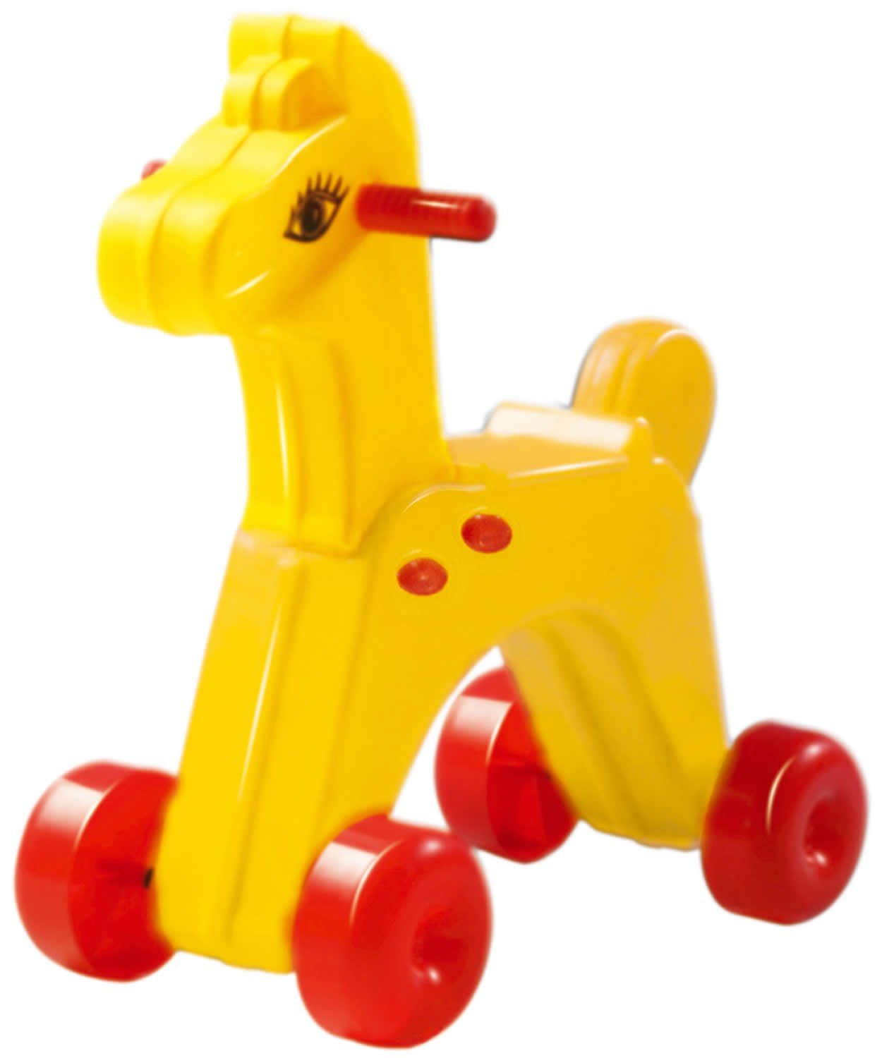 Dohany Rutscher Pferd Kinder Rutschtier gelb +18M, Belastbarkeit 20 kg