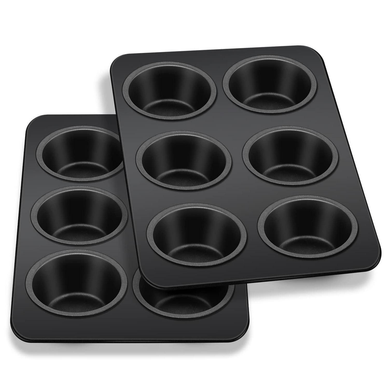 LuxusKollektion Muffinform Muffinform Edelstahl 6er 2er-Pack Schwarz, (2-tlg)