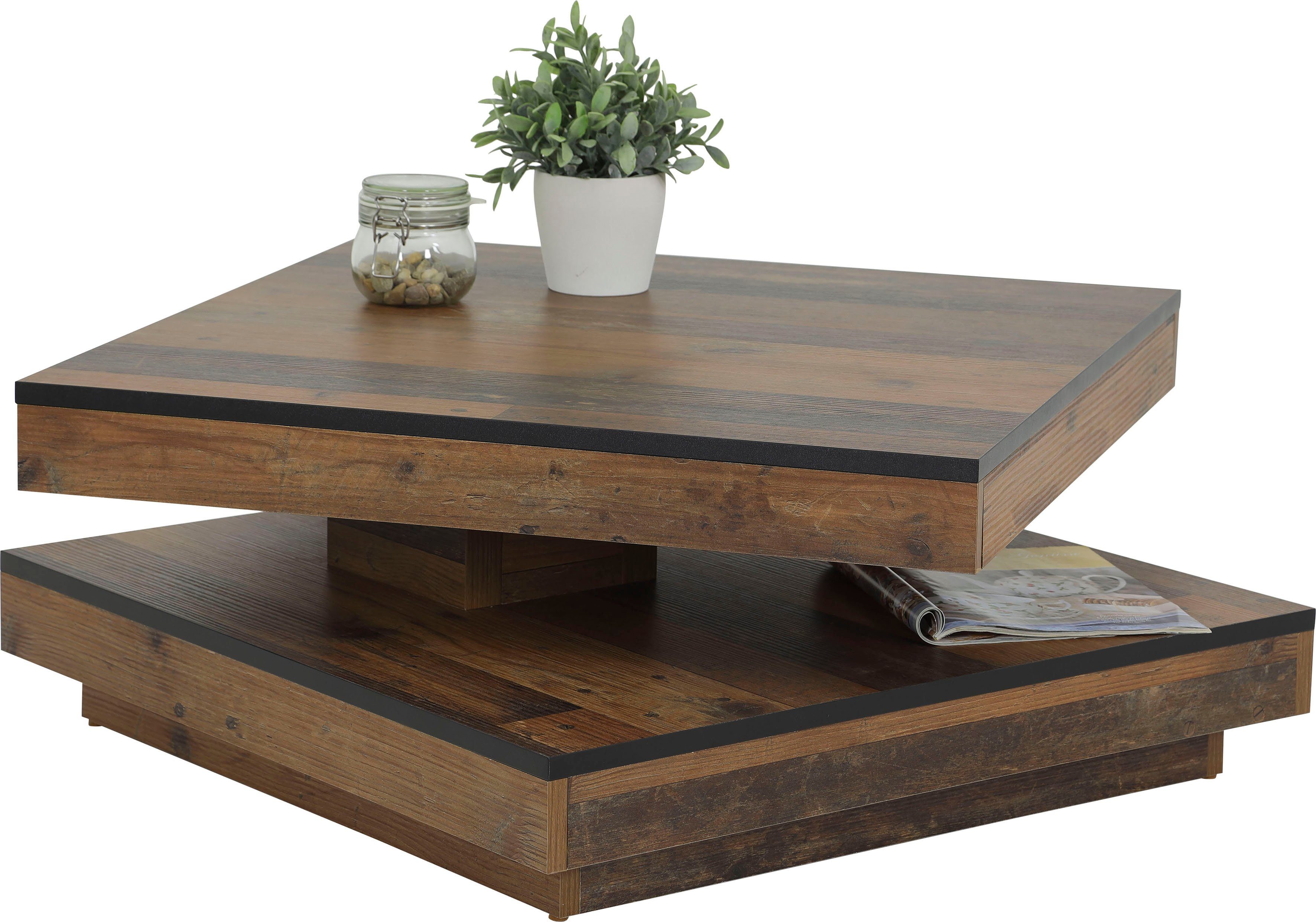 drehbarer Couchtisch Old mit Platte Wood HELA BEN,