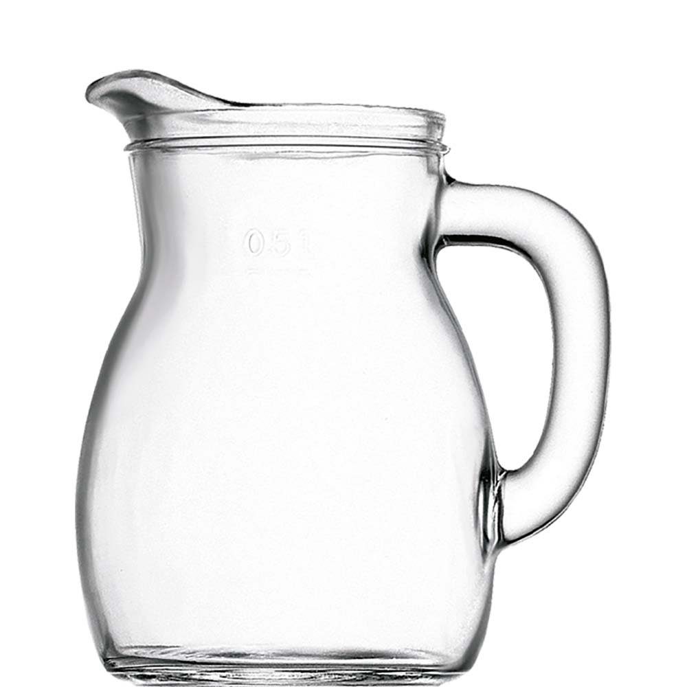 Bormioli Rocco Wasserkrug Bistrot, Krug 610ml mit Füllstrich 05l Glas transparent 1 Stück