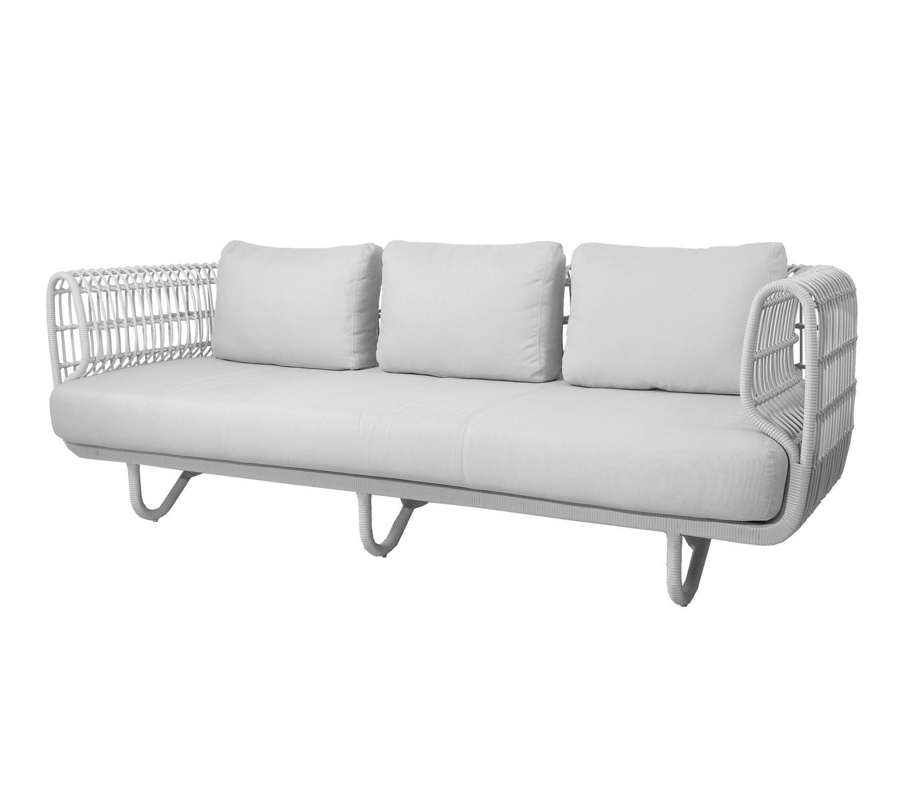 Cane - 3-Sitzer Line White, Sofa Nest OUTDOOR Weave Loungesofa Cane-line CANE-LINE
