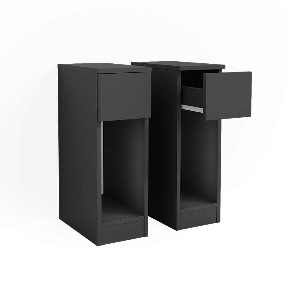 Vicco Nachtschrank Enton, Schwarz, 20 x 59.5 cm 2er Set günstig online kaufen
