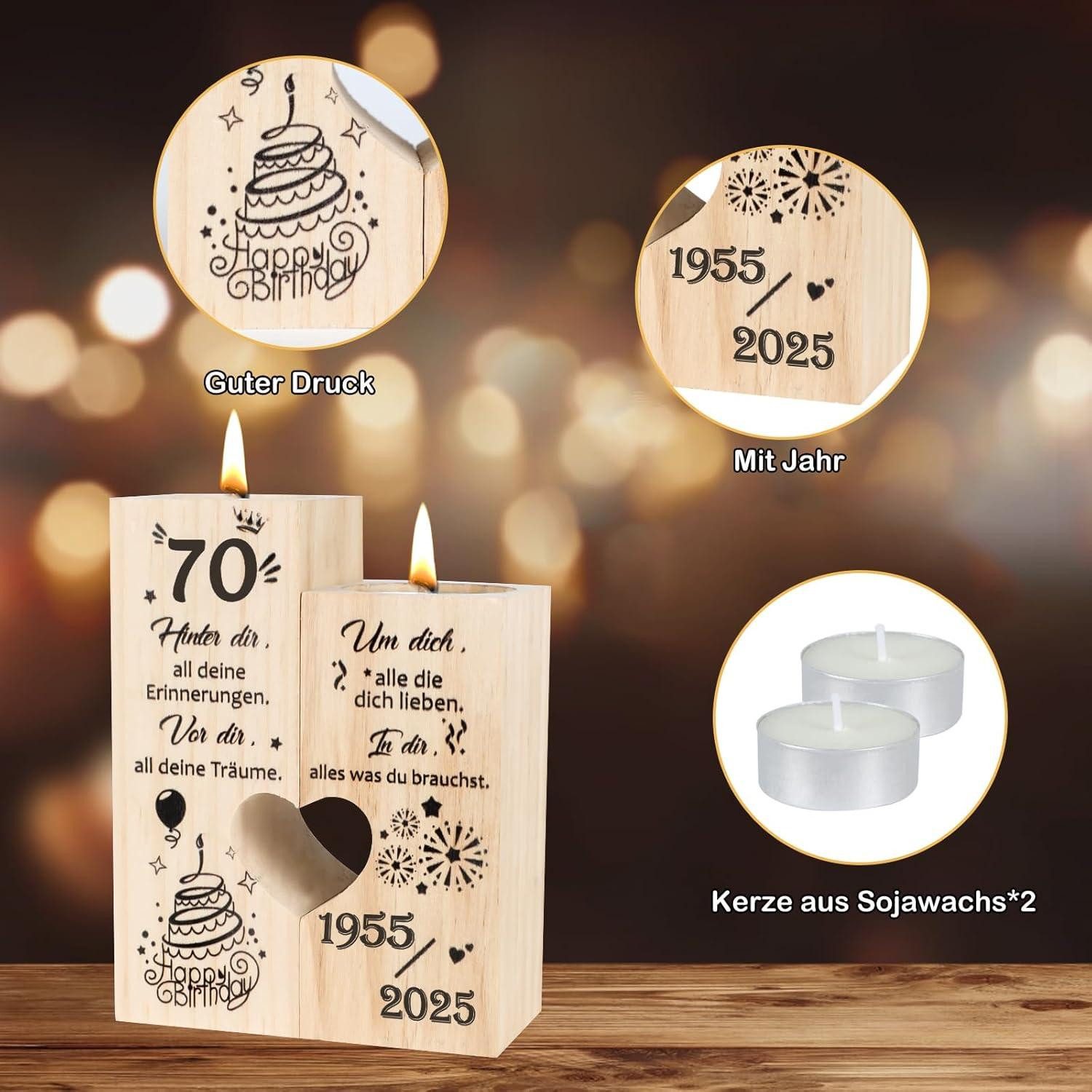 LuxusKollektion Kerzenständer Deko 70 Geburtstag Kerzenständer günstig online kaufen