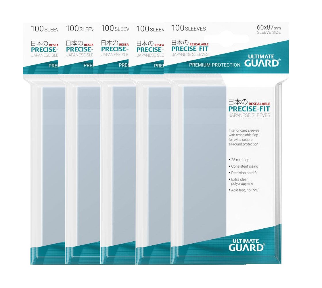 Ultimate Guard Sammelkarte 500 Precise-Fit Sleeves japanische Größe wiederverschließbar