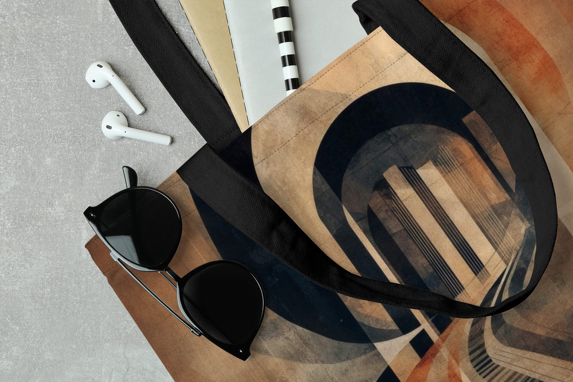 MuchoWow Shopper Klavier - Keyboards - Abstrakt, Handtasche, Damen und Herren, Schultertasche, Umhängetasche, Tote Bag