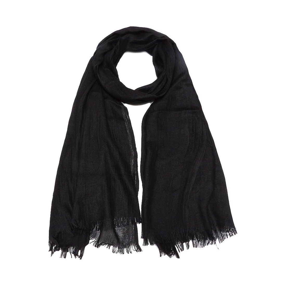 Juoungle Schal Damen Schals Leichte Elegantes Lange Gaze Plain Tücher schwarz | Modeschals
