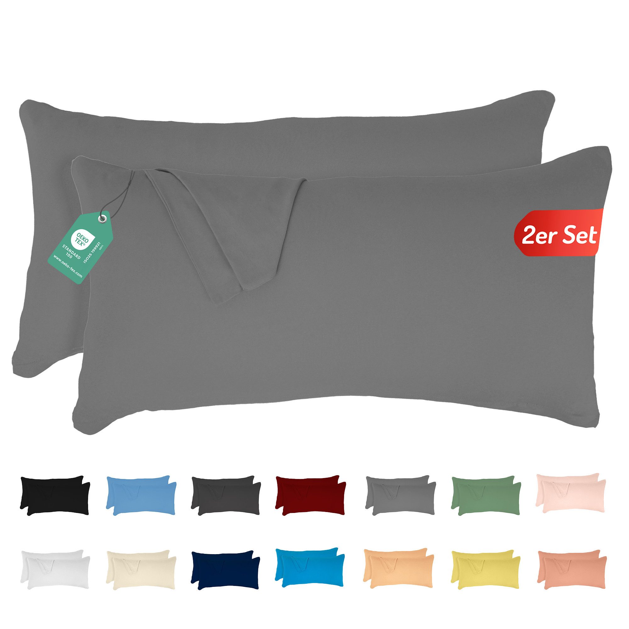 livessa Kissenbezug 2er Set Kissenbezug - Verdeckter Reißverschluss - Kopfk günstig online kaufen