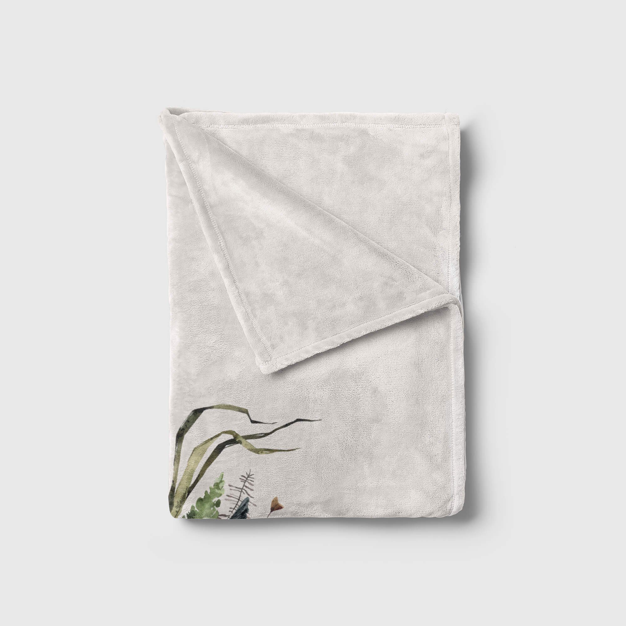 Handtuch M, Art Baumwolle-Polyester-Mix (1-St), Handtücher Strandhandtuch Sinus Kunstvoll Handtuch Ozean Saunatuch Blumen Koi schwarzer Kuscheldecke