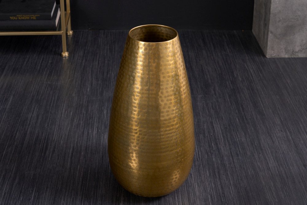 riess-ambiente Bodenvase ORIENT 50cm gold (Einzelartikel, 1 St), Deko · Blumen · Hammerschlag Design · Metall