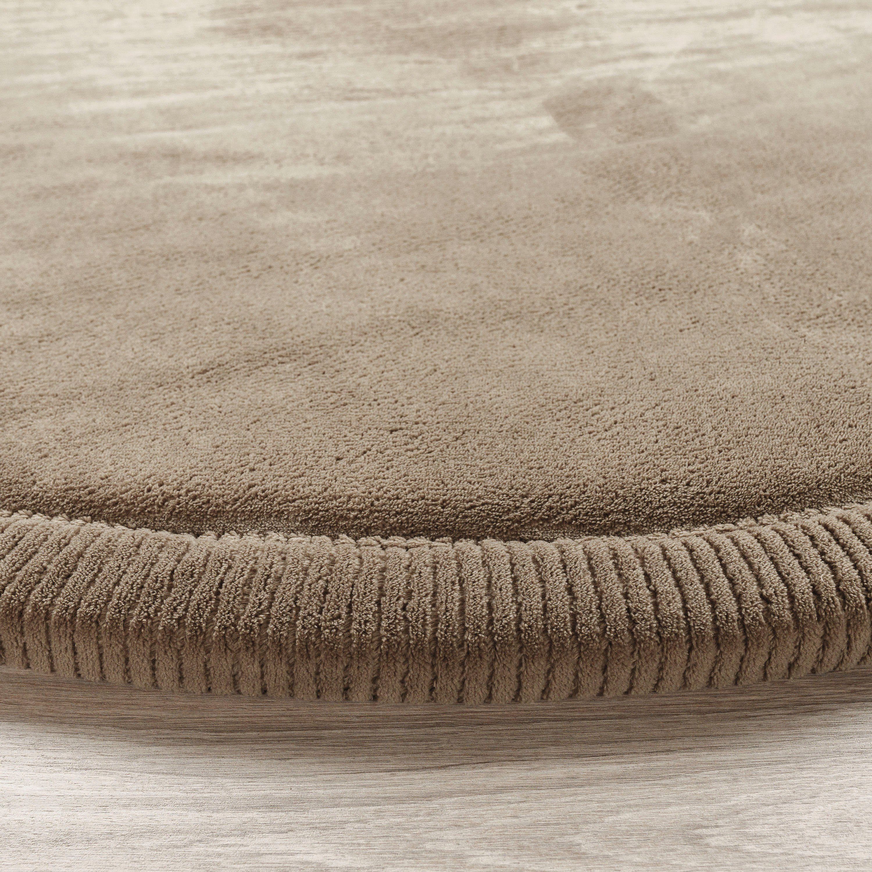 Paco Home Teppich »Tatami 475«, rund, 24 mm Höhe, Kurzflor, Uni Farben, mit günstig online kaufen