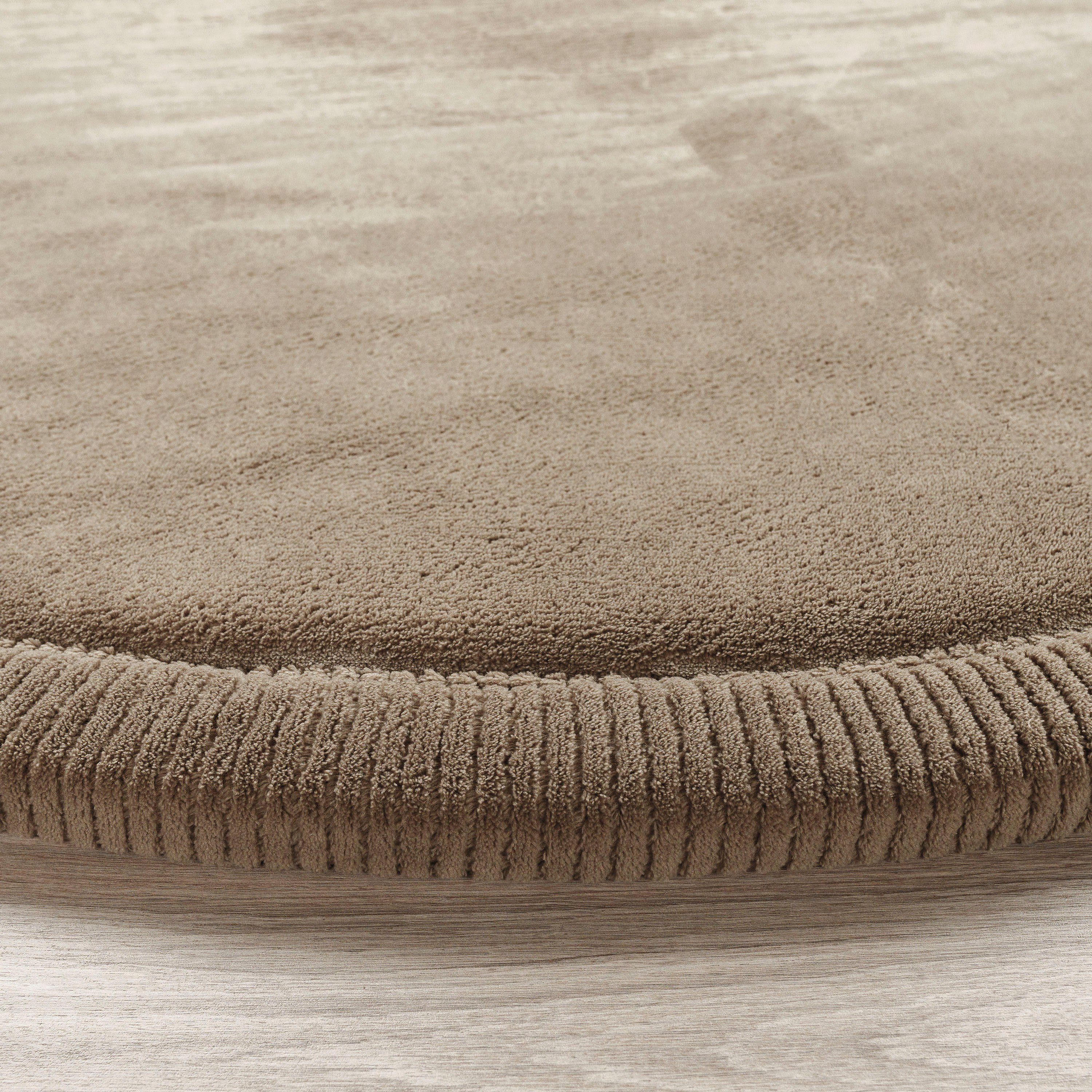 Paco Home, waschbar Uni beige 24 Kurzflor, Höhe: Teppich rund, mit mm, Tatami 475, Farben, Foam, Memory