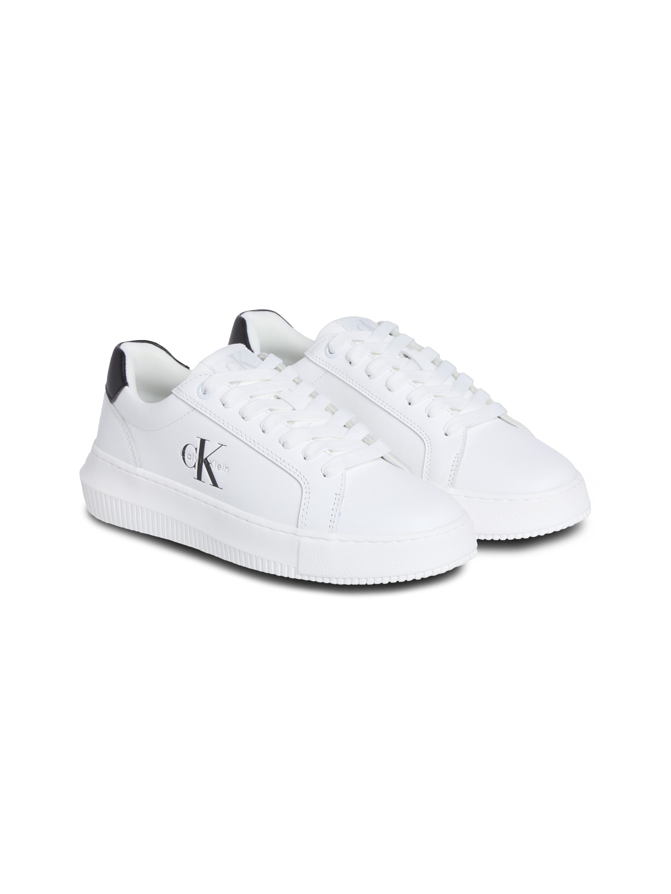 Calvin Klein Jeans CHUNKY CUPSOLE MONO LTH WN Plateausneaker Schnürschuh, Halbschuh, Freizeitsneaker mit seitlichem CK-Logo