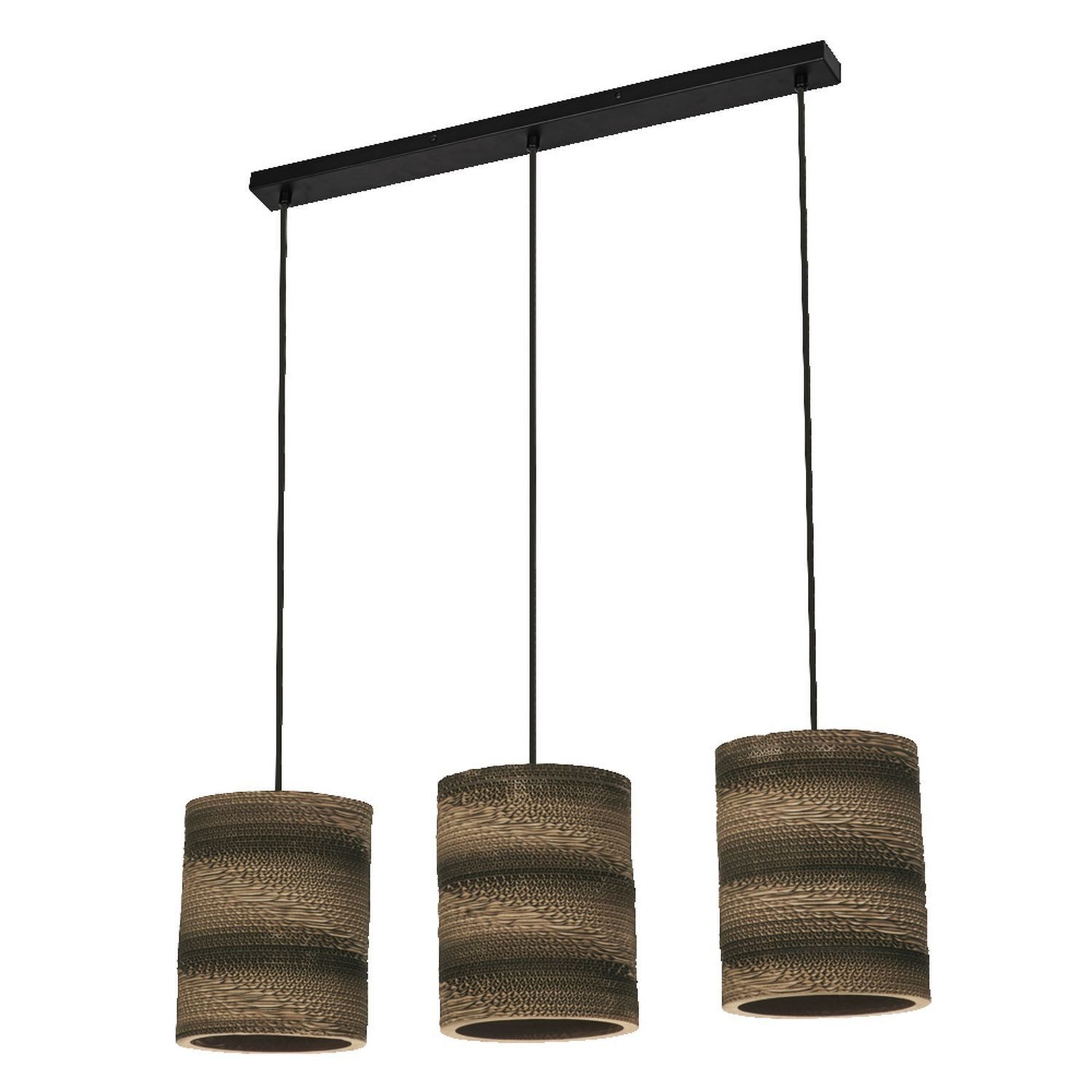 Licht-Erlebnisse Pendelleuchte GERA, ohne Leuchtmittel, H: max. 130 cm E27 3-flammig länglich Modern