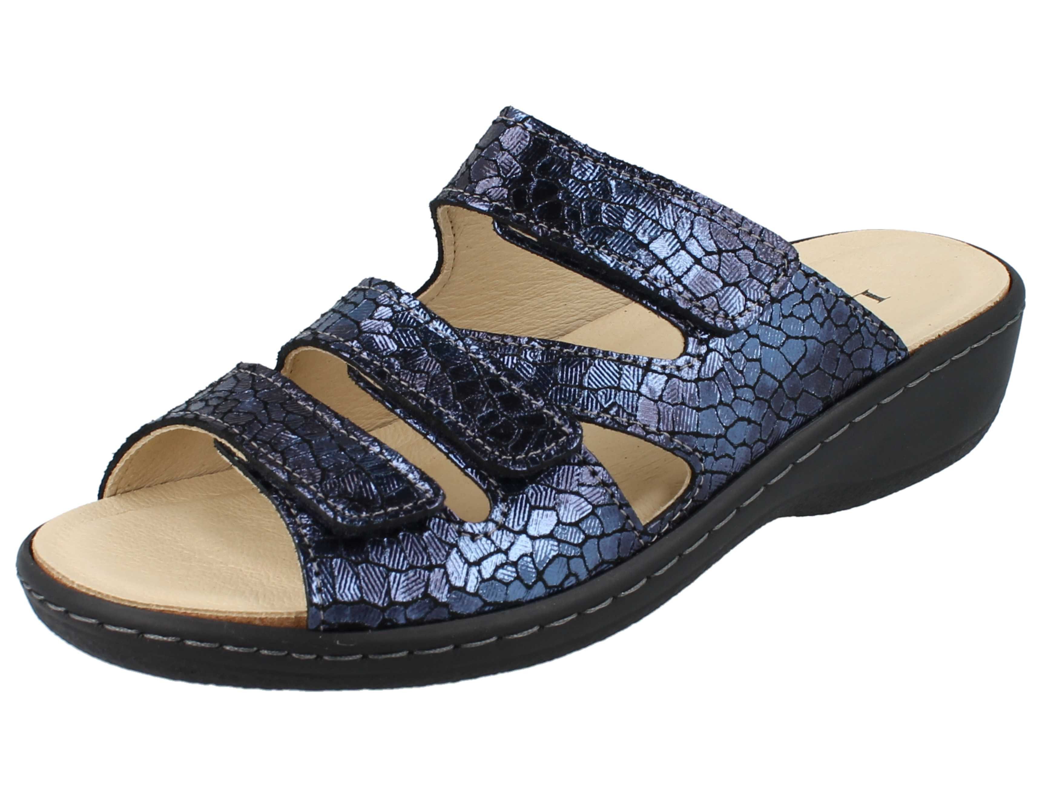 LONGO Damen Pantolette blau Effektleder - Größe: 39 Pantolette