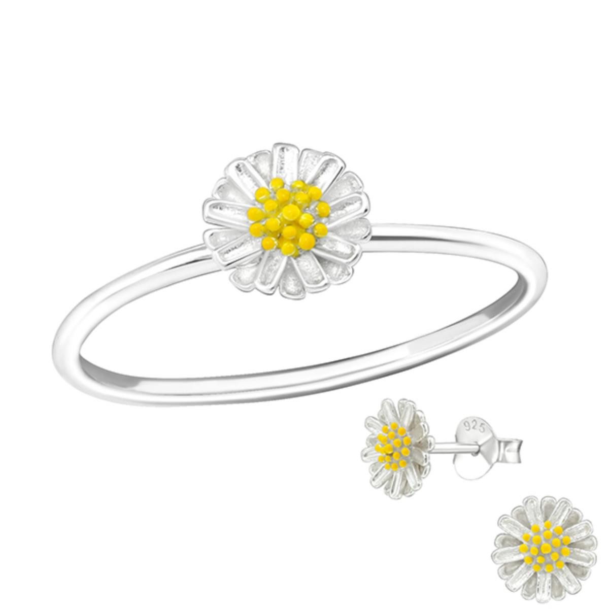 Order & Smile Schmuck Silberring Blumen Ring 925 Silber „Margerite“ günstig online kaufen