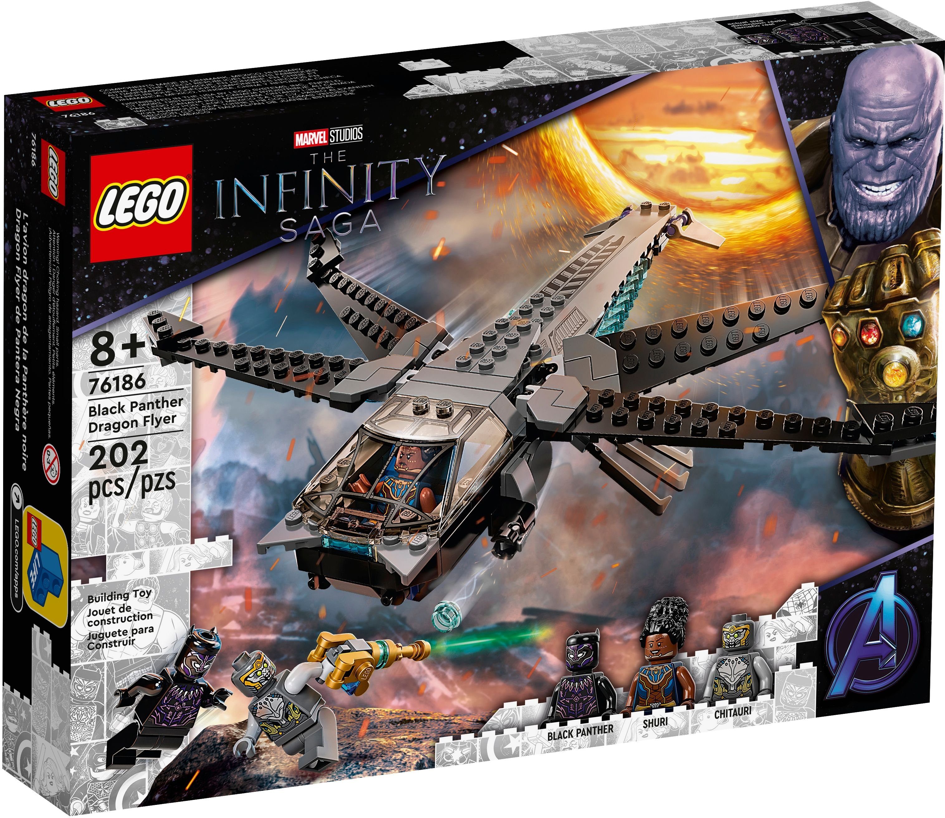 LEGO® LEGO® Marvel Super Heroes 76186 Black Panthers Libelle Konstruktionsspielsteine, (202 St)