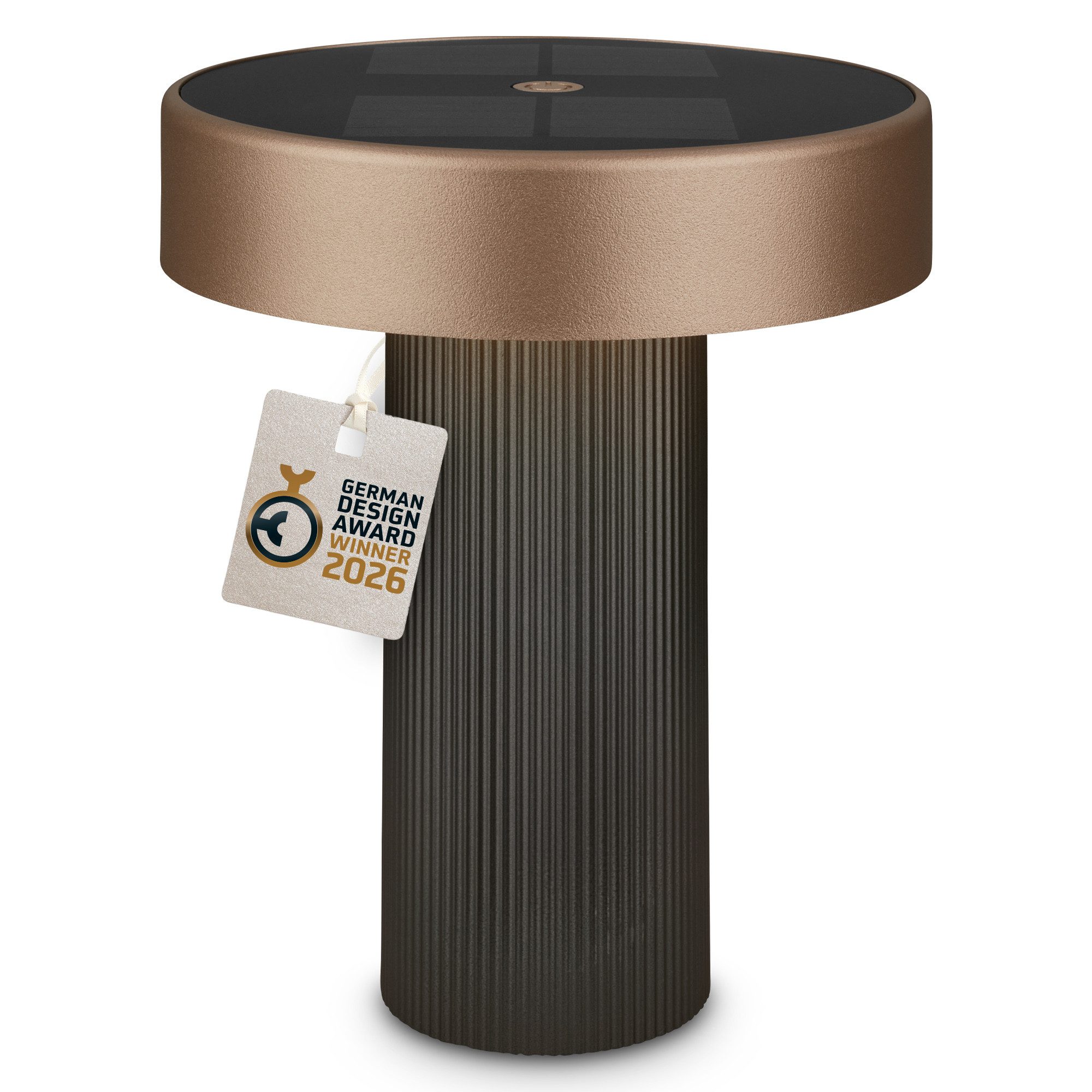 Briloner Leuchten LED Außen-Tischleuchte Solar Tischlampe kabellos Akku Touch dimmbar Design Award, LED wechselbar, Warmweiß, 16x20 cm, Akku tauschbar, Indoor/Outdoor, Wohnzimmer, Balkon