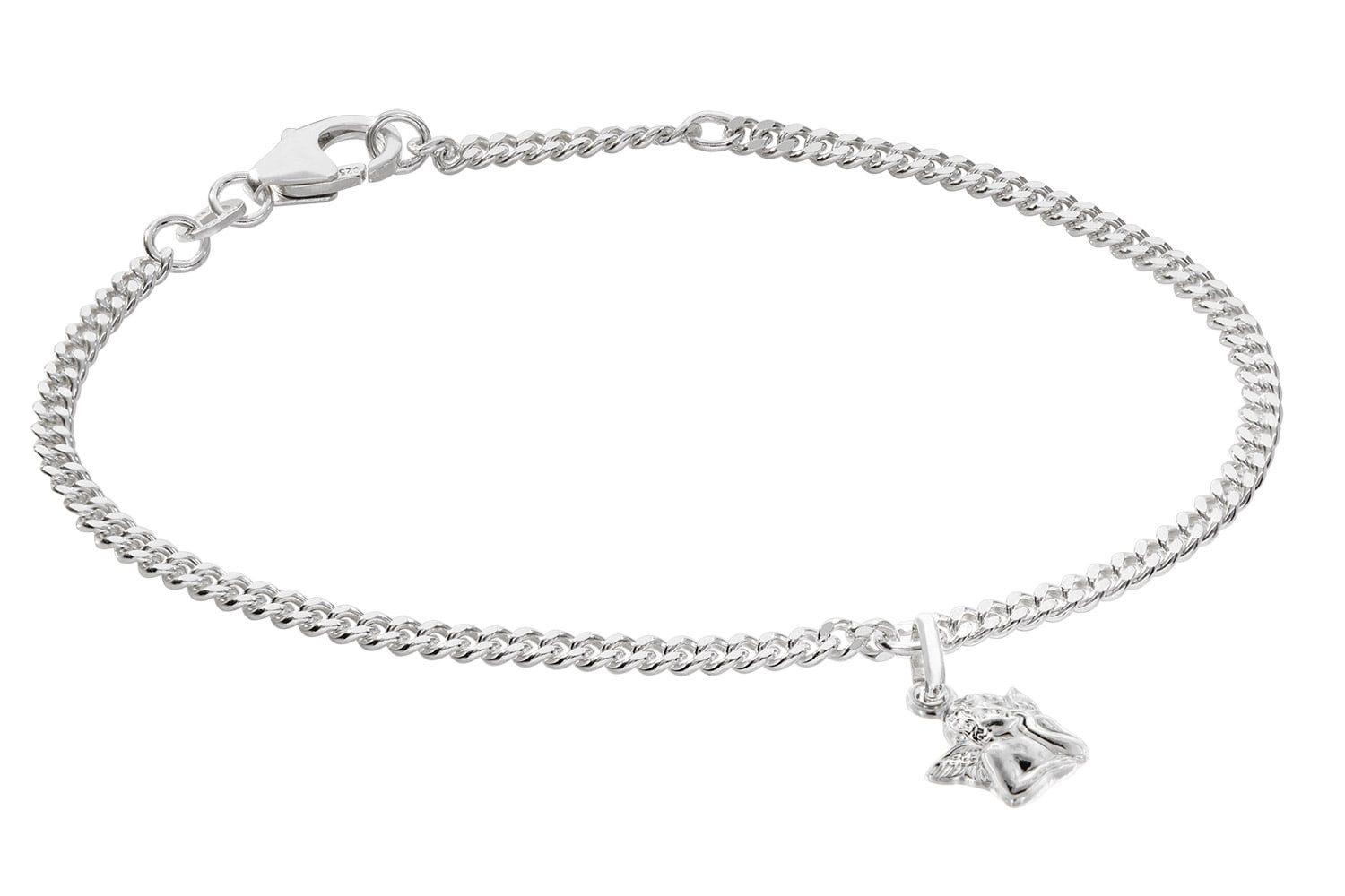 trendor Silberarmband 21588, Mädchen mit Engel 925 Silber Rhodiniert Panzerband