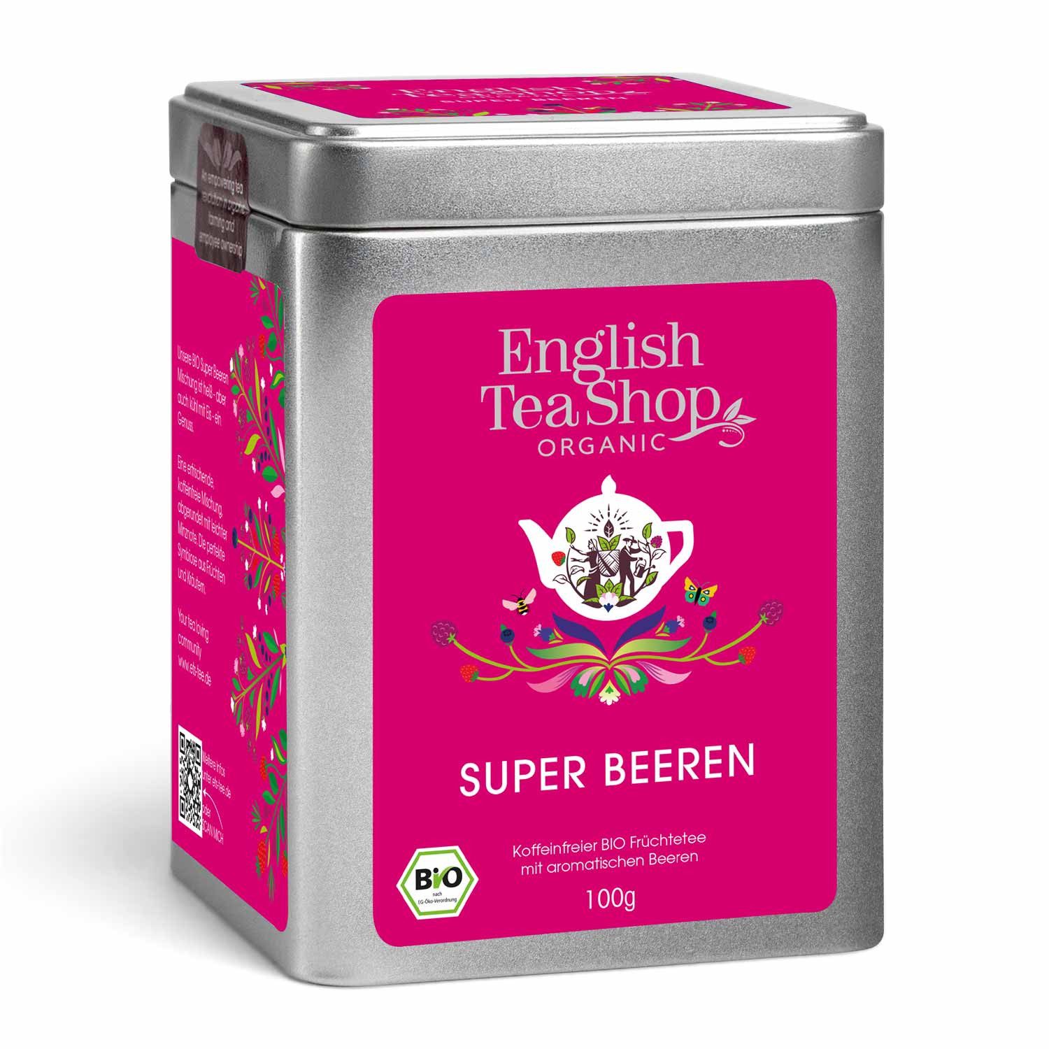 English Tea Shop Tee Super Beeren Früchtetee, BIO, Loser Tee, 100g Dose