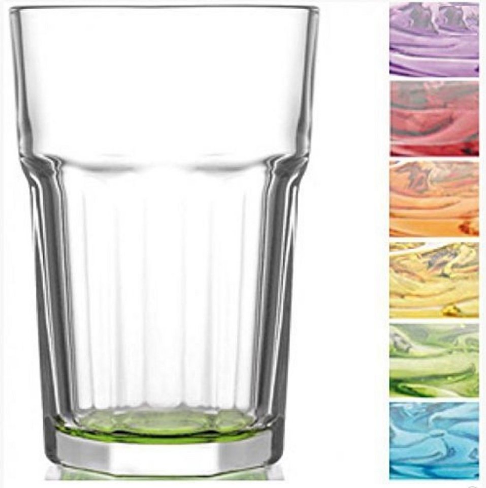LAV Gläser-Set Caipirinha Gläser farbig als 6-teiliges Retro Set / 300 ml, 6 -teilig / 6 Stück á 300ml