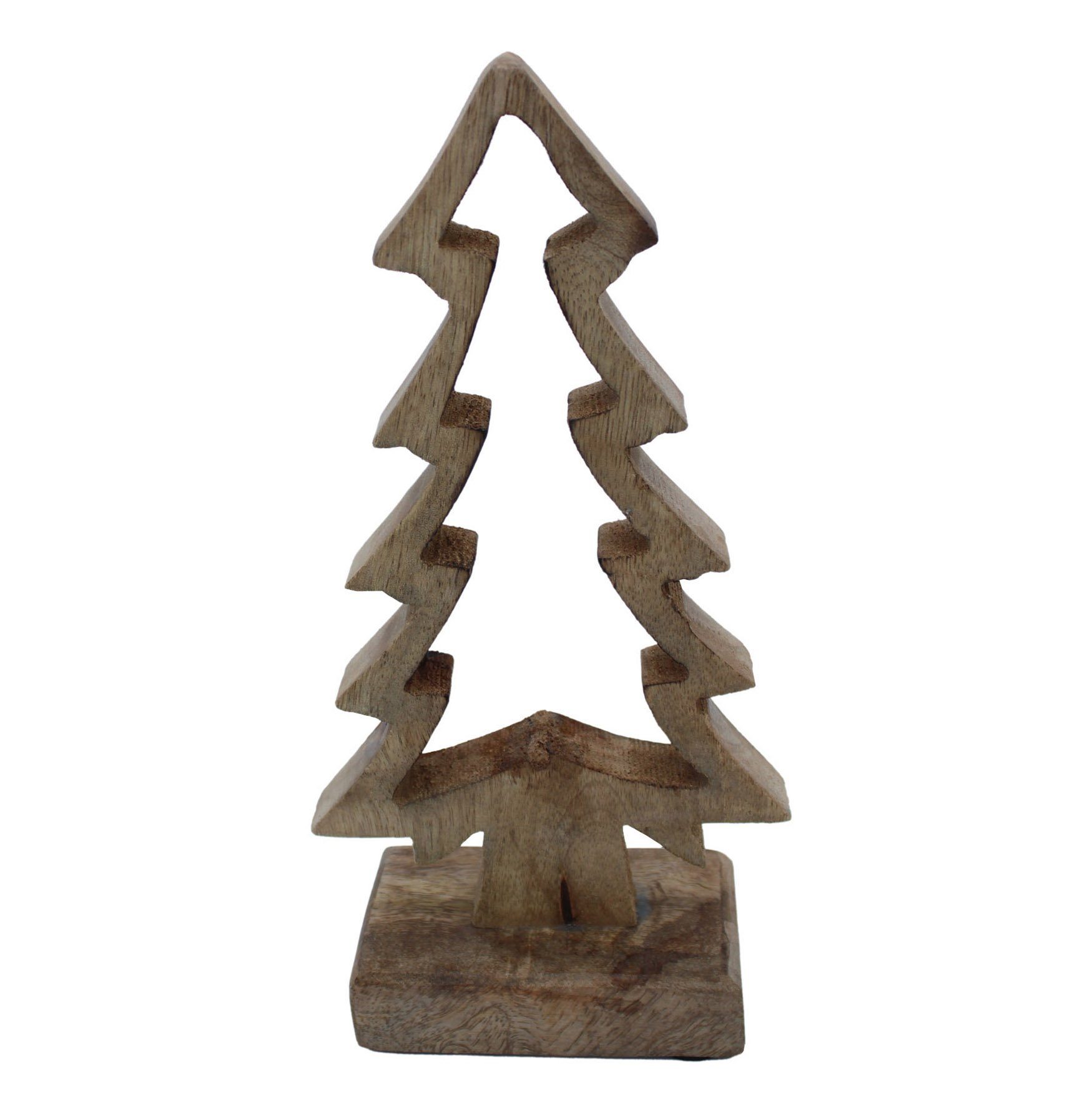 Dekoration tlg), aus Mangoholz Dekobaum Aufsteller 1 Spetebo Tisch - Advent cm 25 Weihnachts Deko (Packung, Fenster Tannenbaum Winter